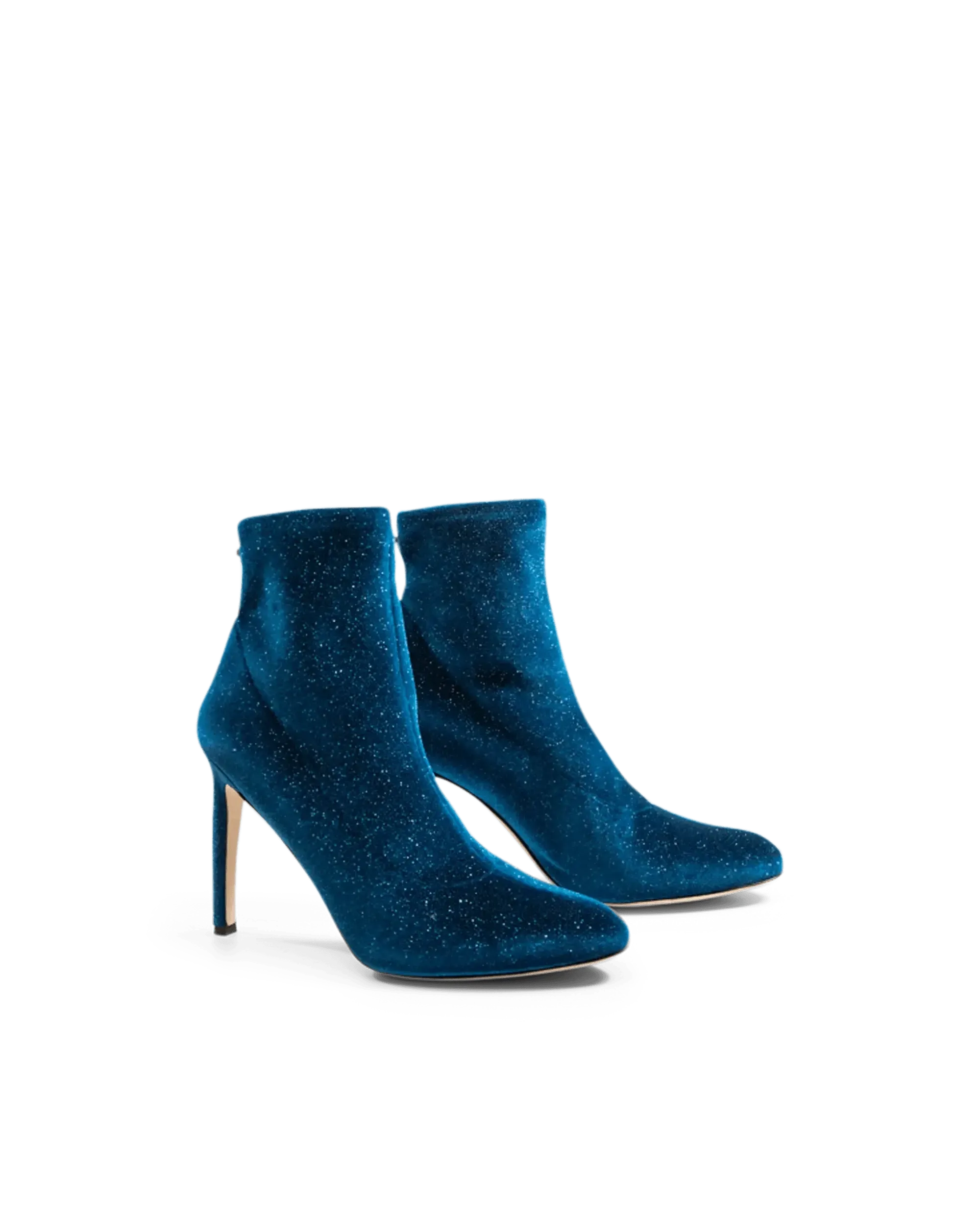 Glittery Stretch Heeled Boot - DIHSAN