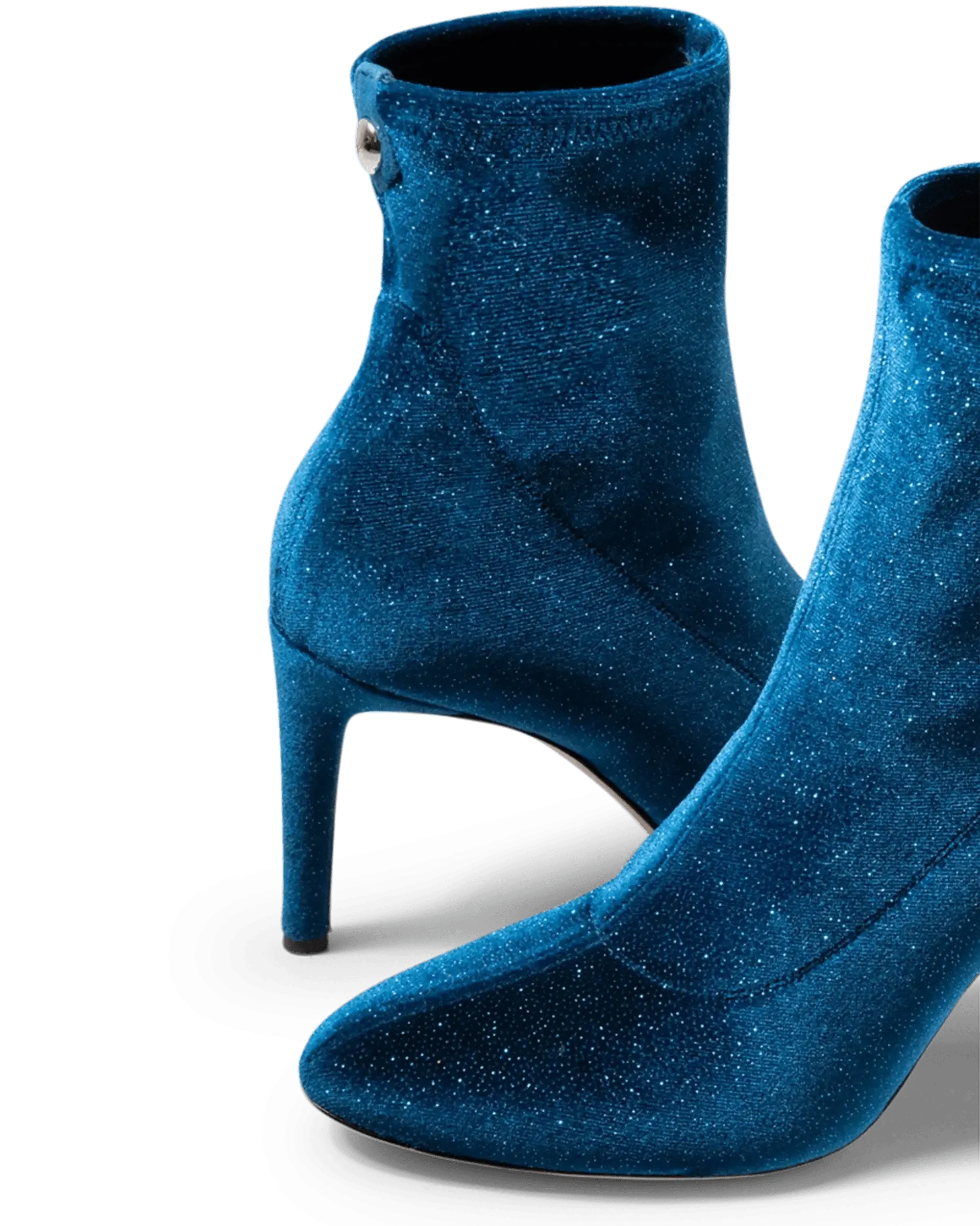 Glittery Stretch Heeled Boot - DIHSAN