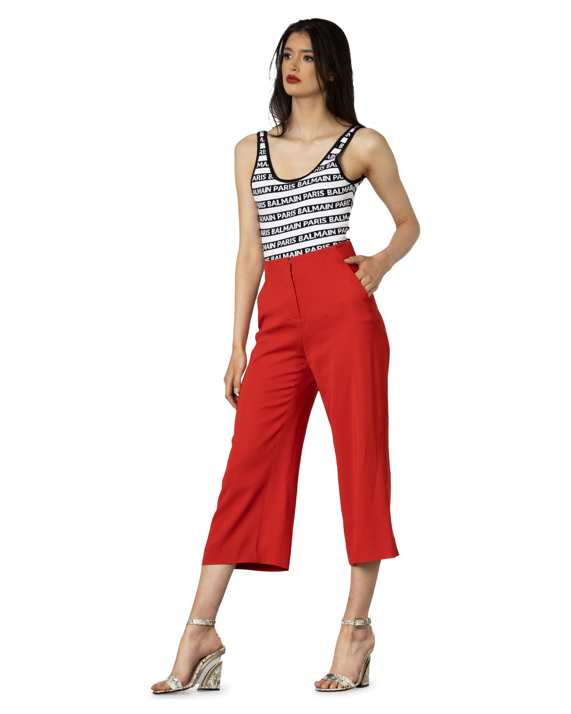 Cropped Wide Leg Trouser