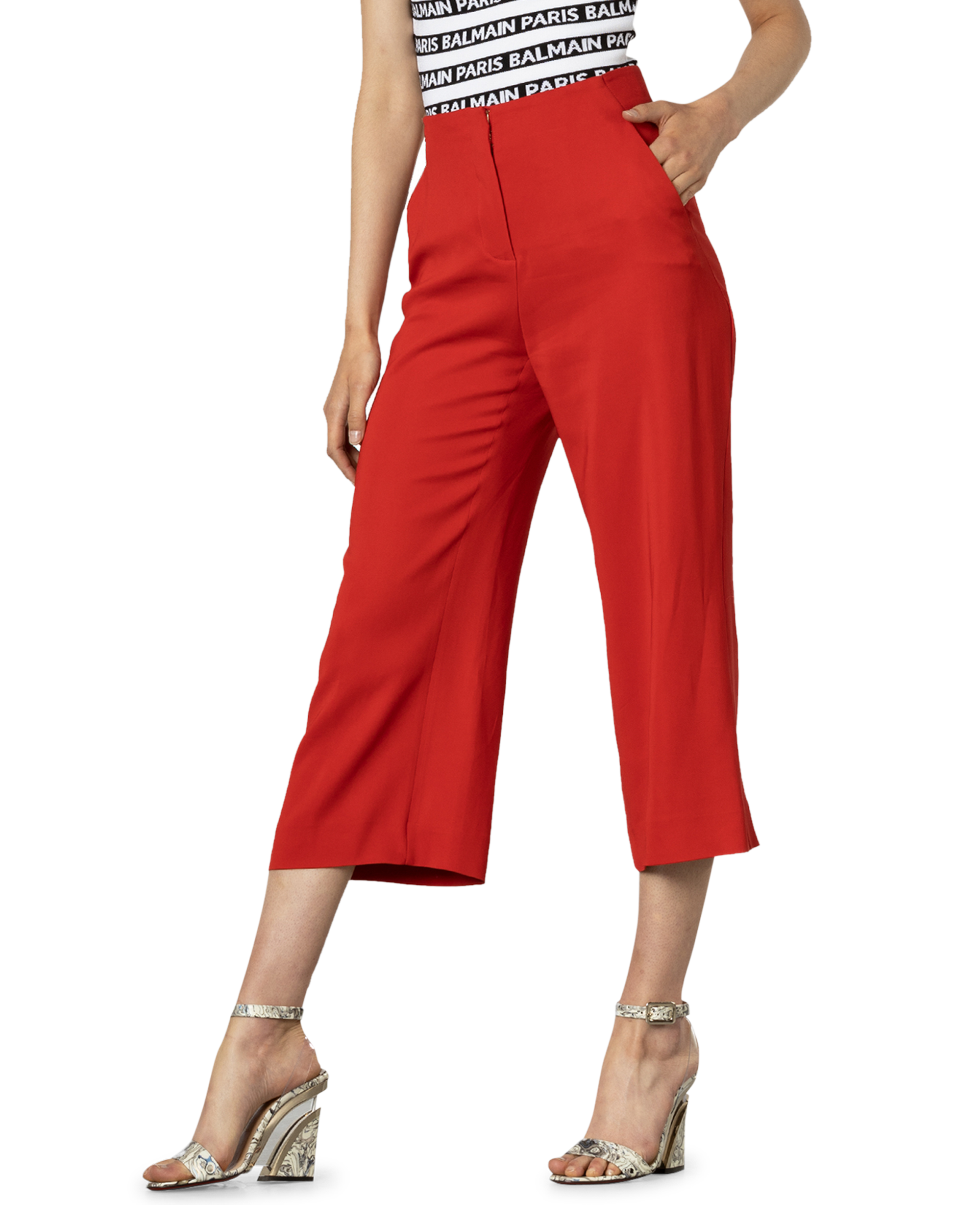 Cropped Wide Leg Trouser