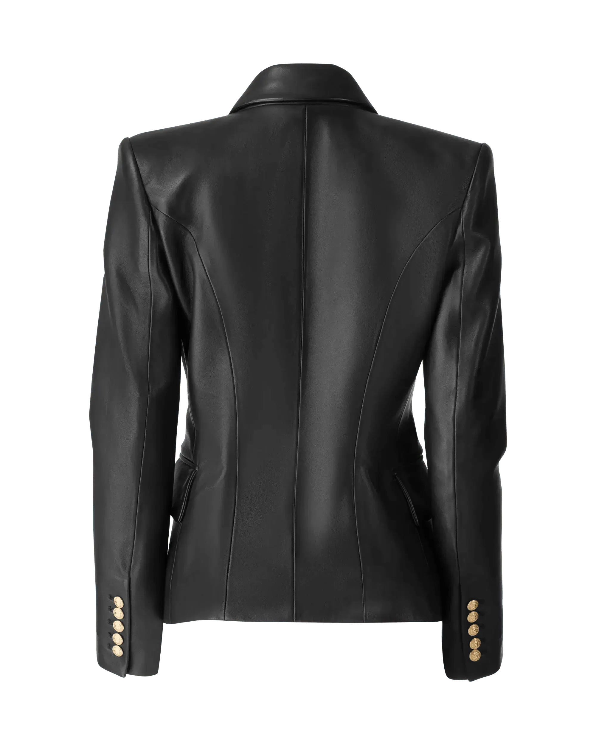 Double Breasted Leather Jacket - DIHSAN