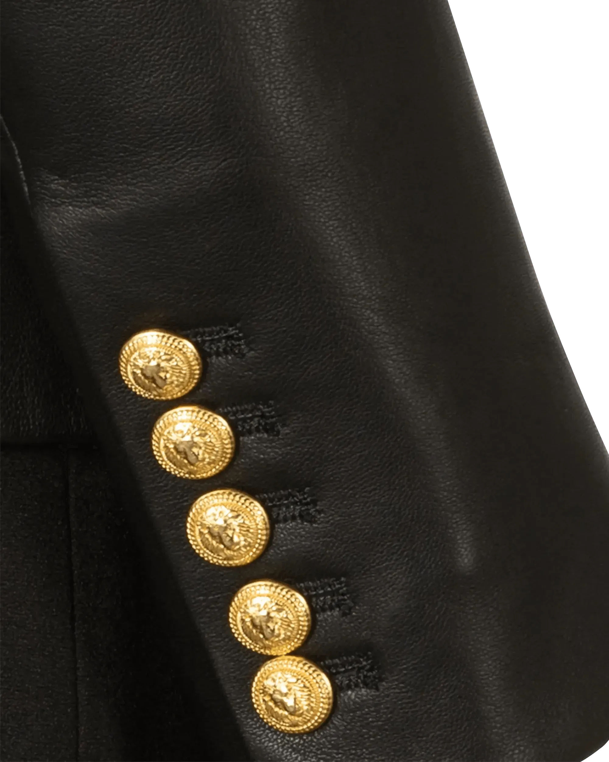 Double Breasted Leather Jacket - DIHSAN
