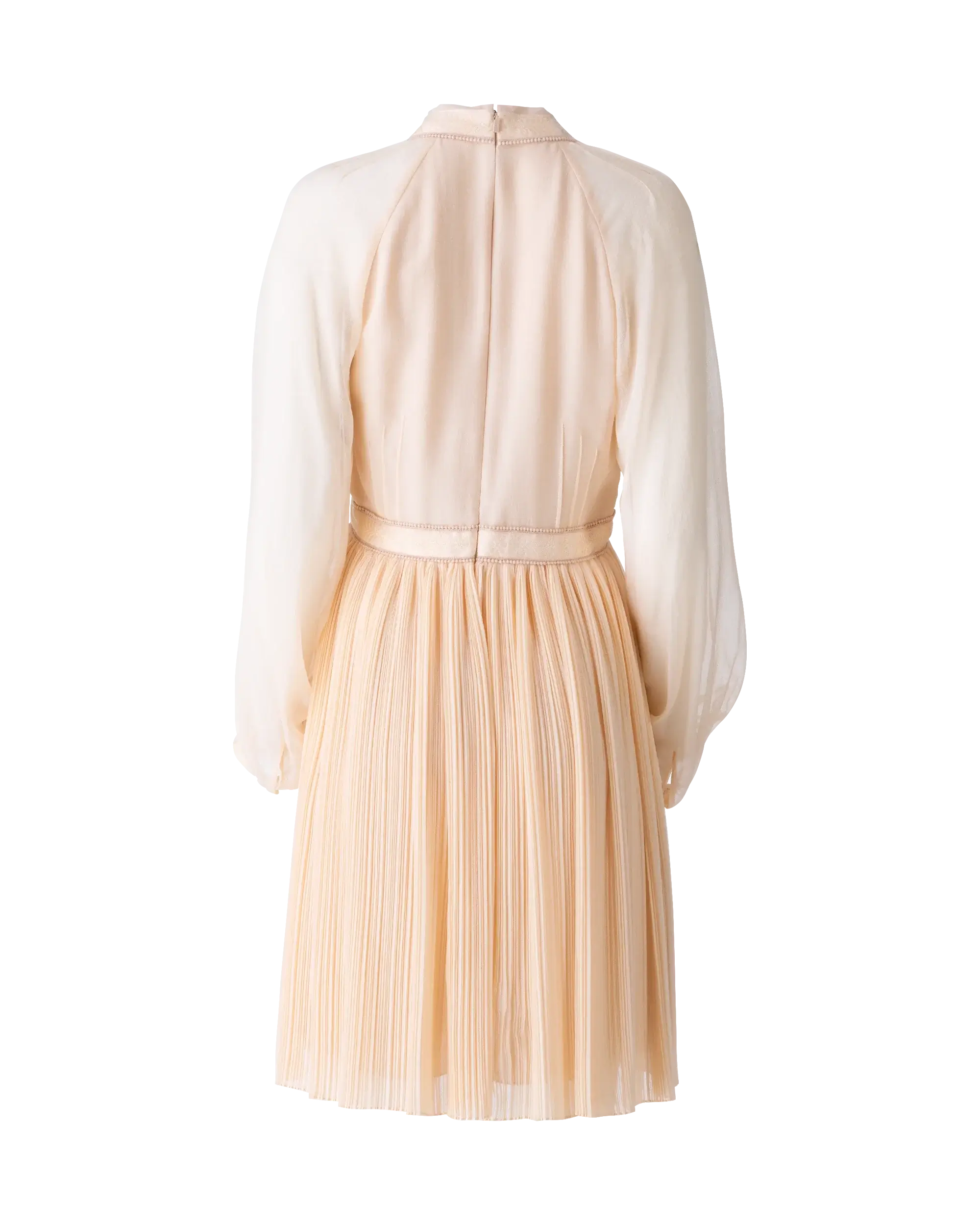 Silk V-Neck Pleated Dress