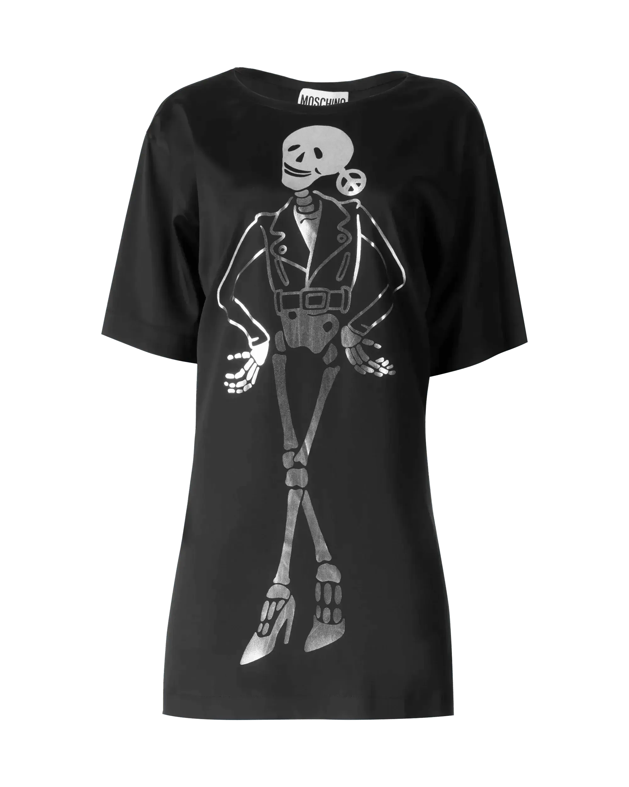 Skeleton Print T-Shirt Dress - DIHSAN