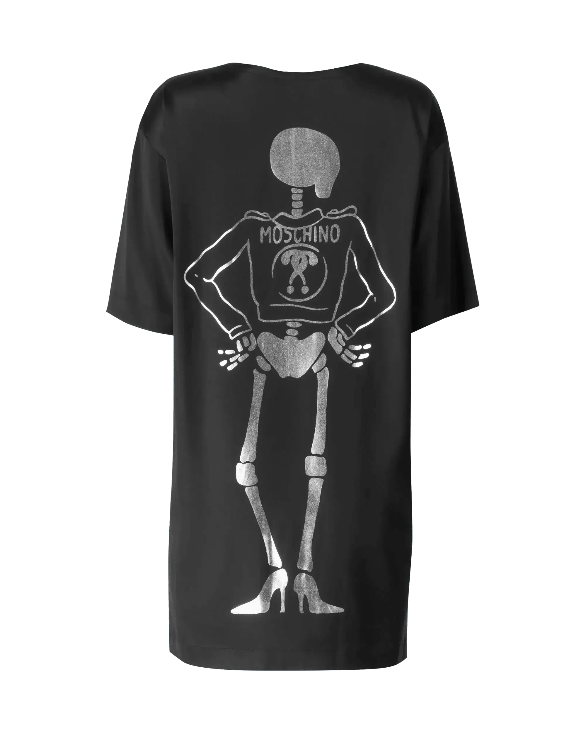 Skeleton Print T-Shirt Dress - DIHSAN