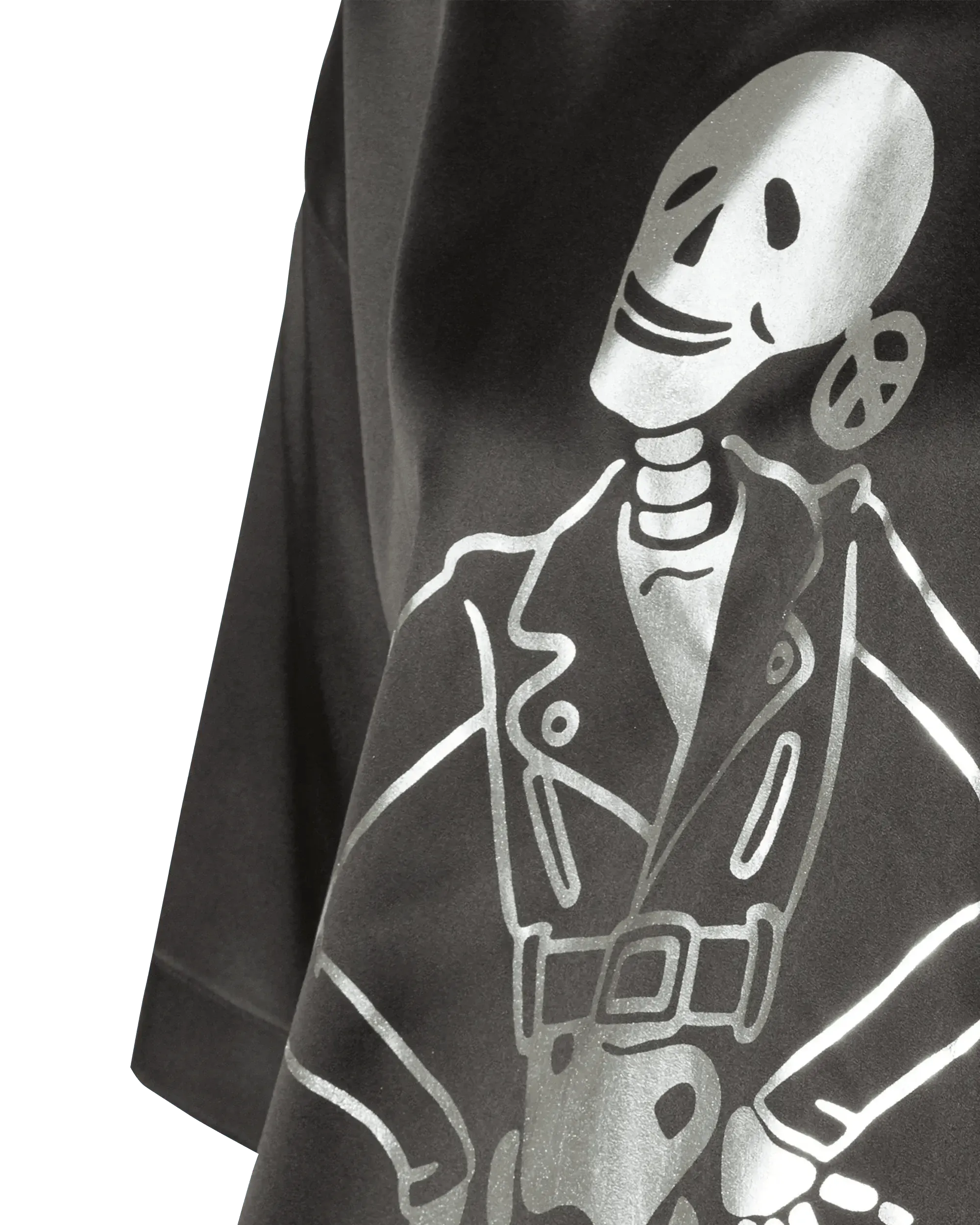 Skeleton Print T-Shirt Dress - DIHSAN