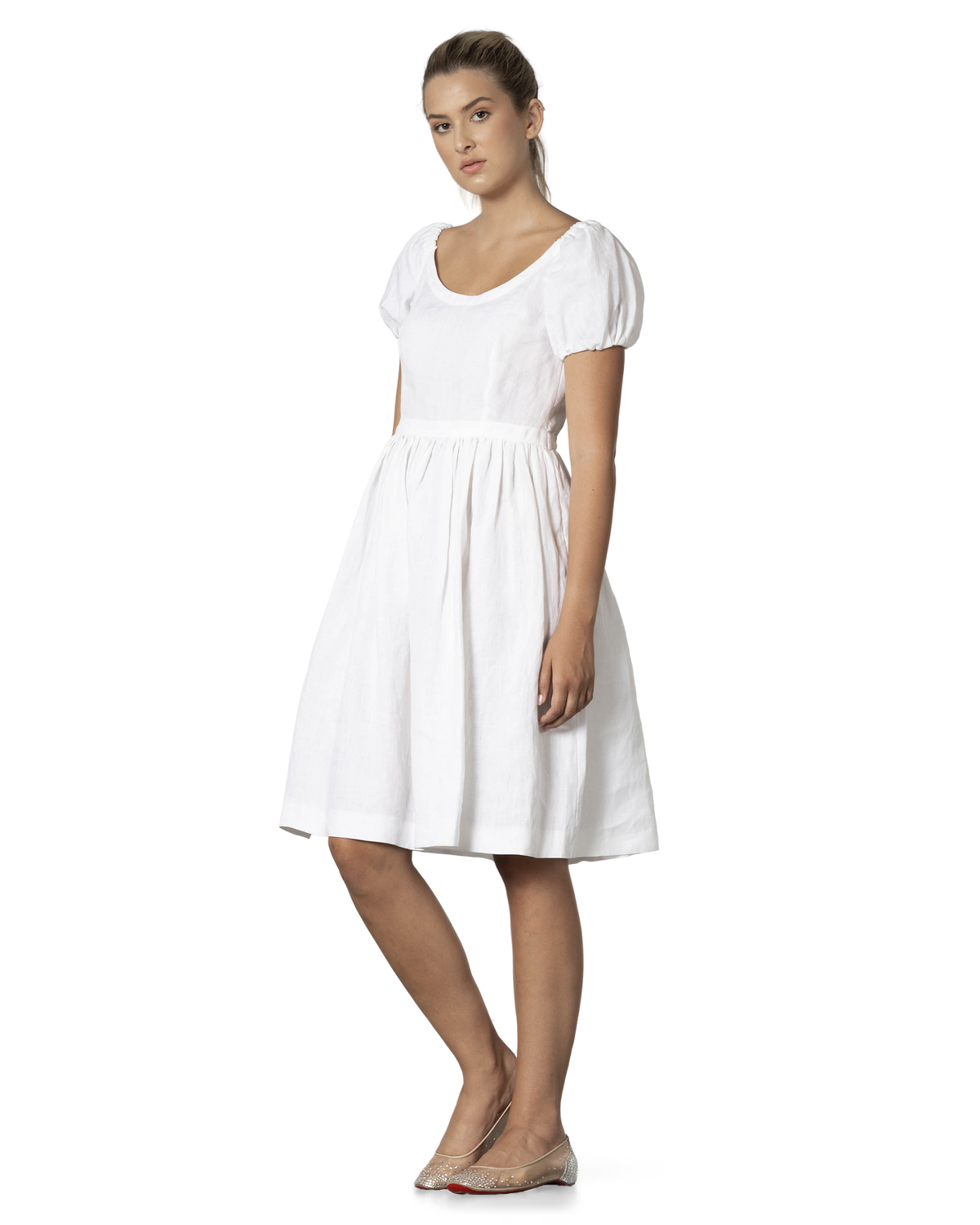 Puff Sleeve White Dress