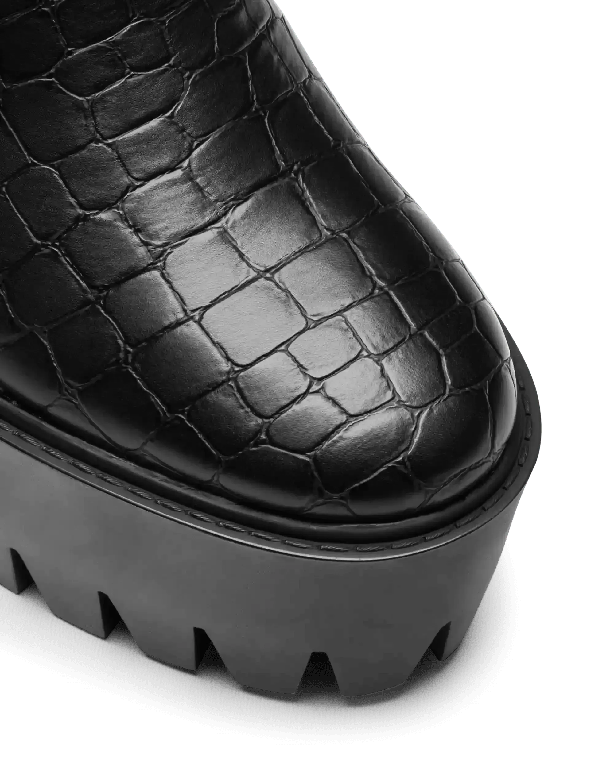 Croc Embossed Platform Bootie - DIHSAN