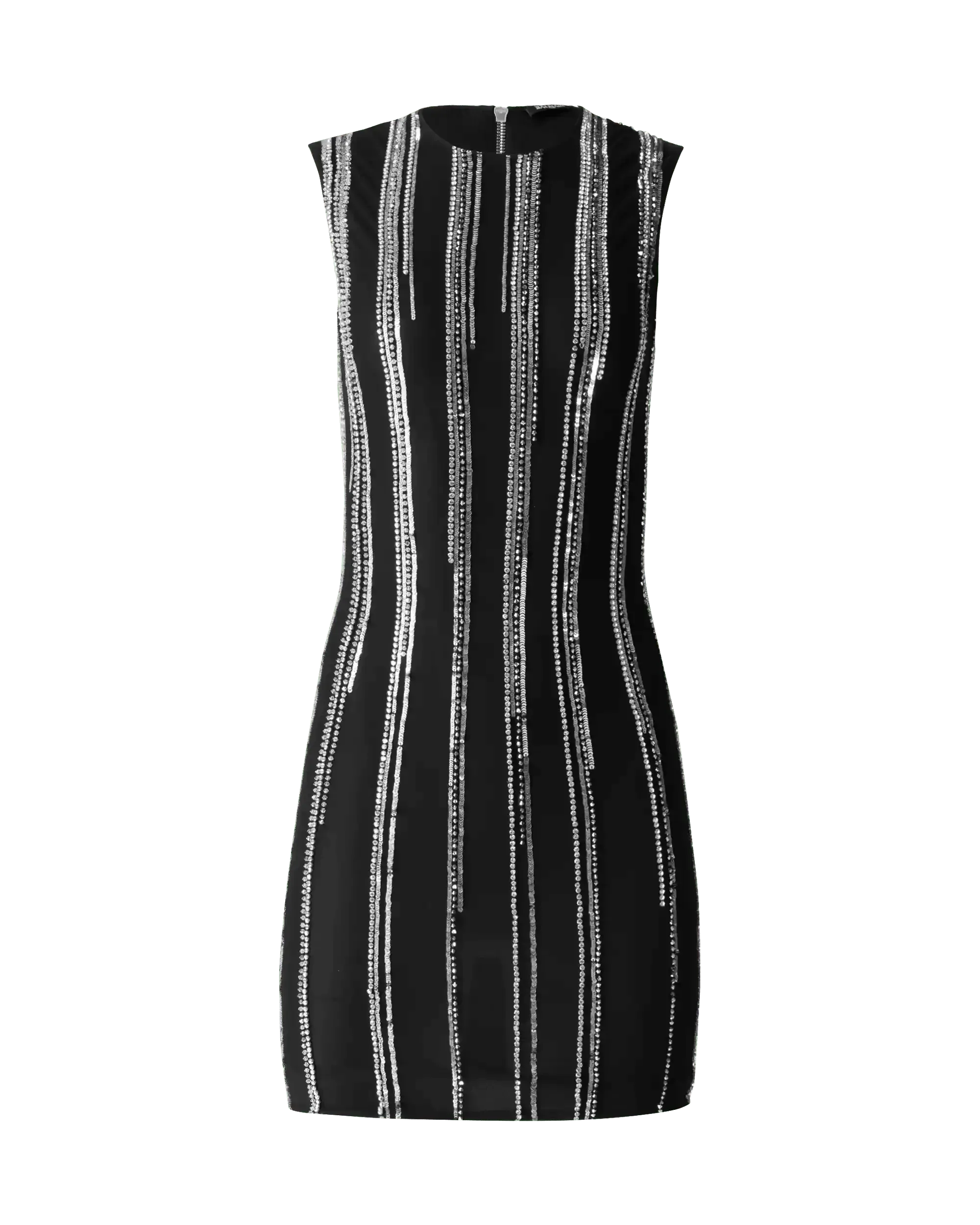 Striped Crystal Mini Dress - DIHSAN