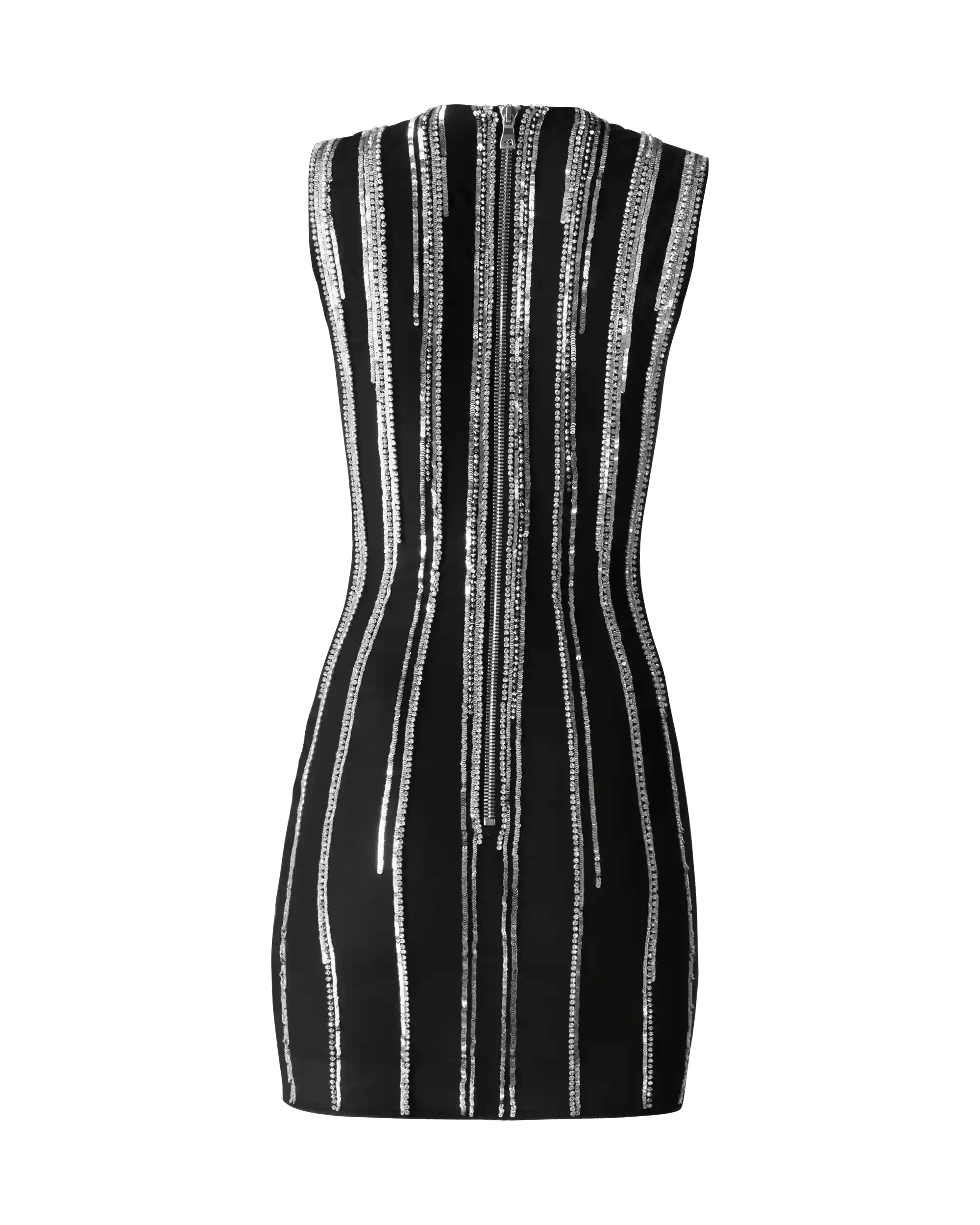 Striped Crystal Mini Dress - DIHSAN