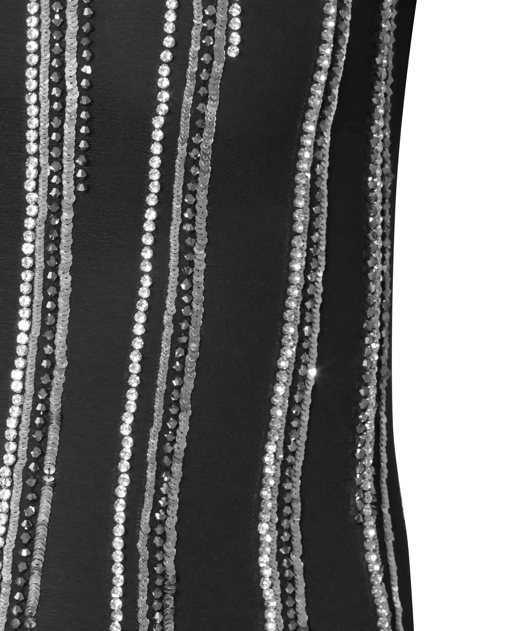 Striped Crystal Mini Dress - DIHSAN