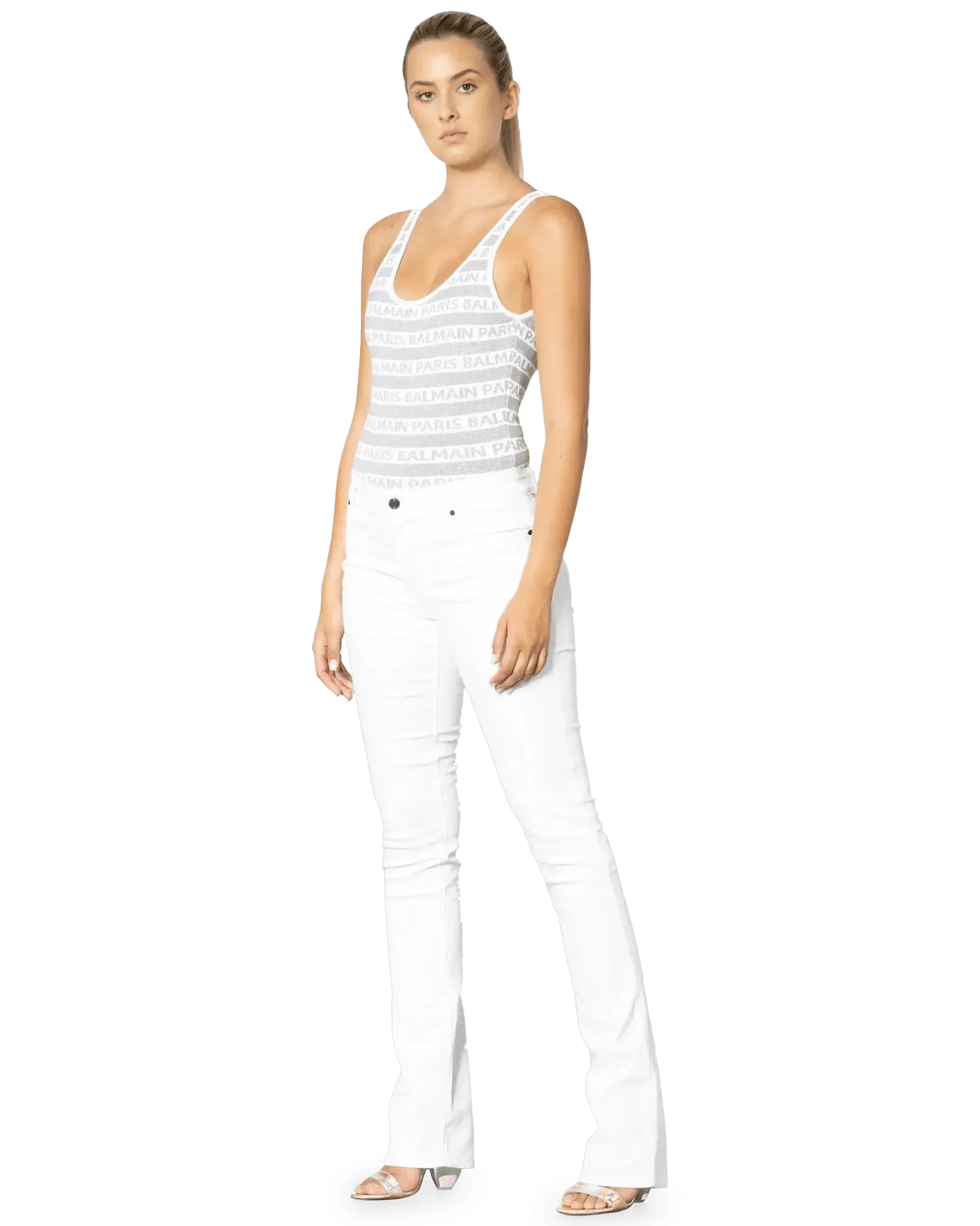 Striped Logo Bodysuit - DIHSAN