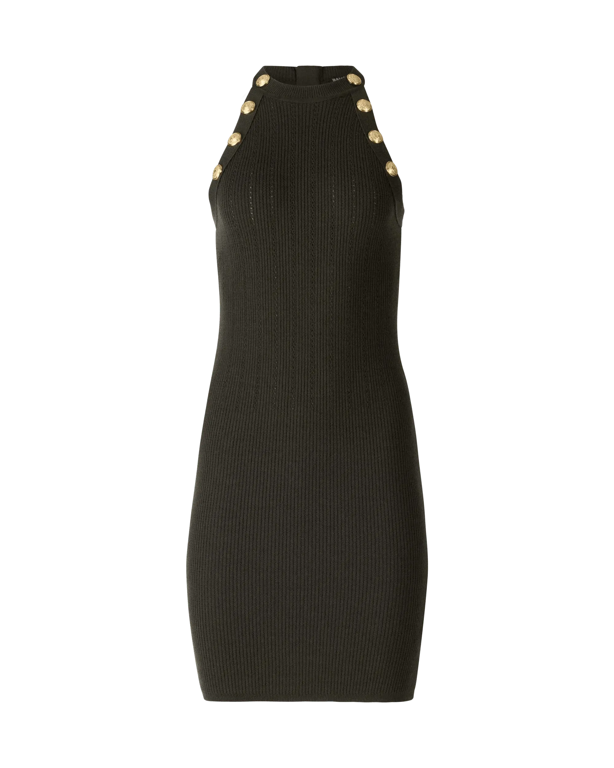 Button-Embellished Mini Dress - DIHSAN