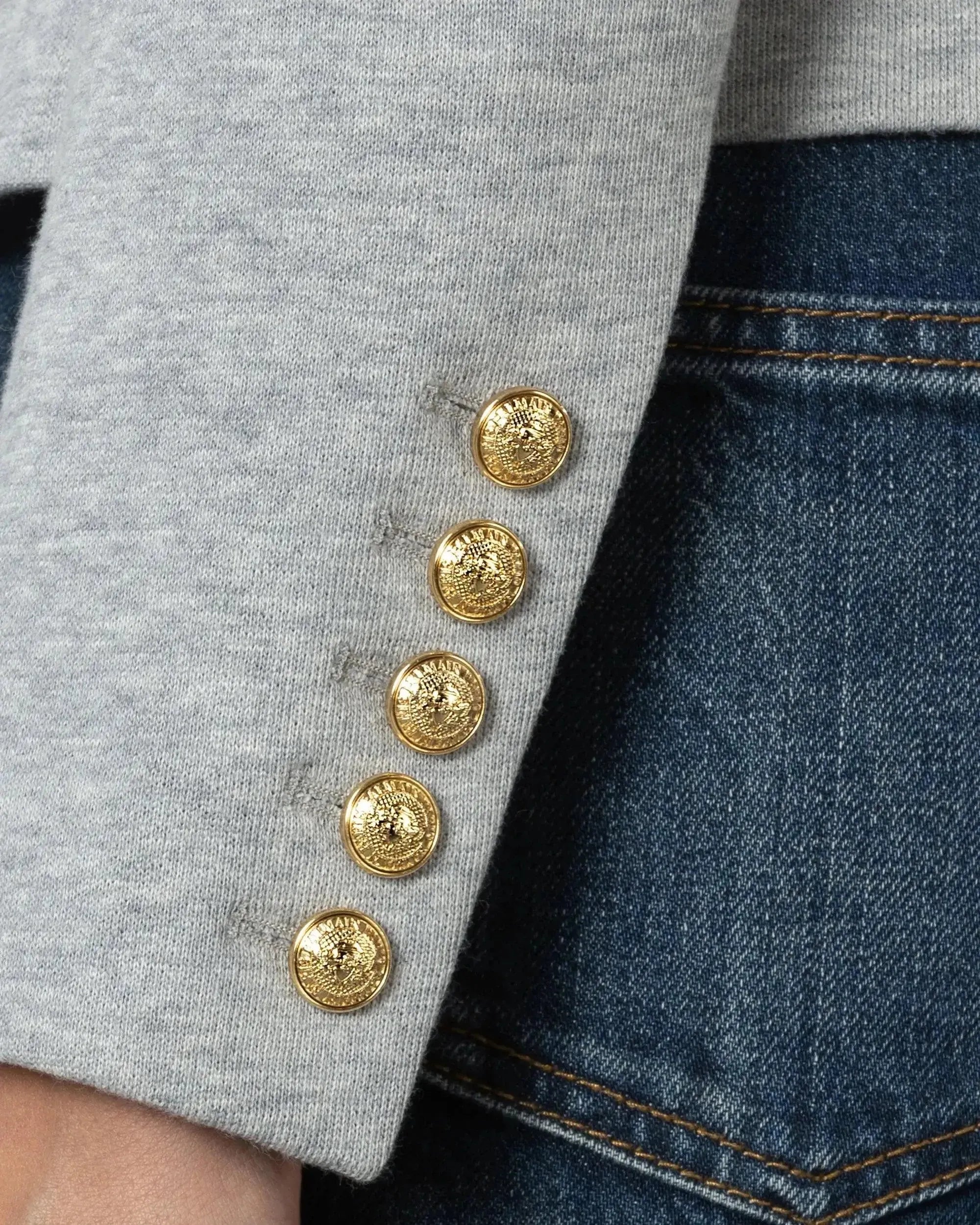 Dark Gray, Double Breasted Blazer - DIHSAN