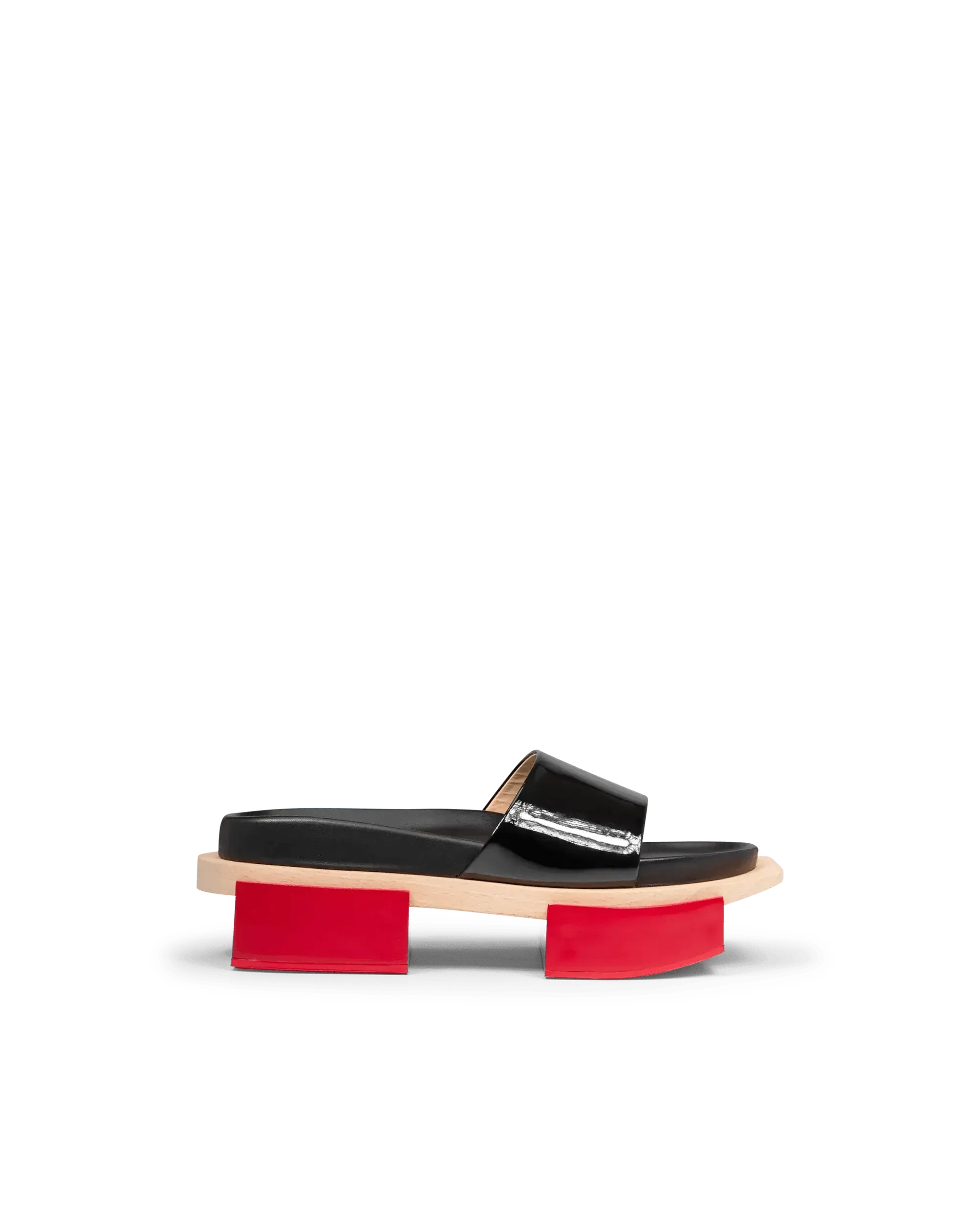 Black Patent Cap Ferret Slides by Christian Louboutin | DIHSAN