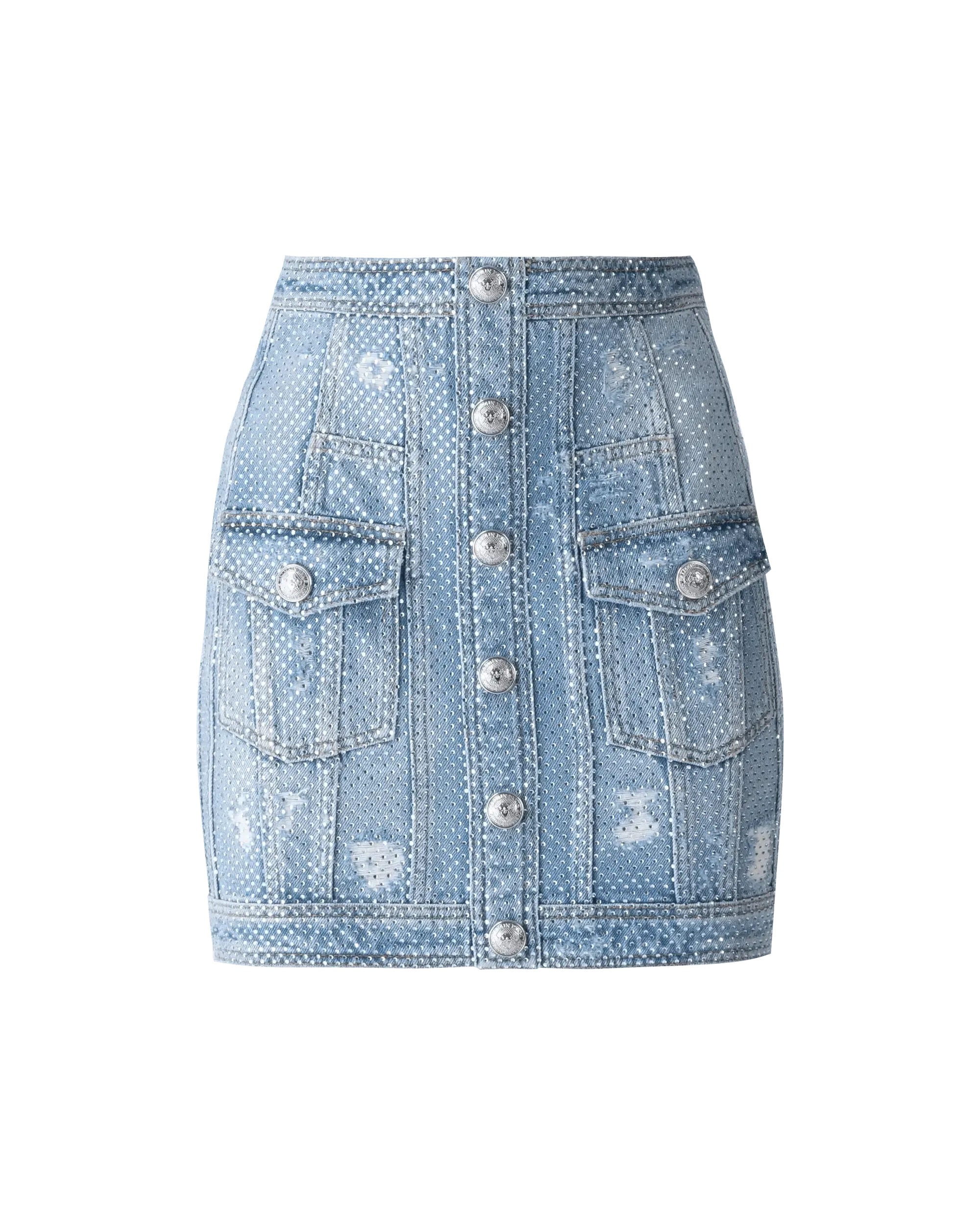 Embellished Denim Skirt - DIHSAN