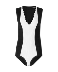 Knit V-Neck Bodysuit - DIHSAN