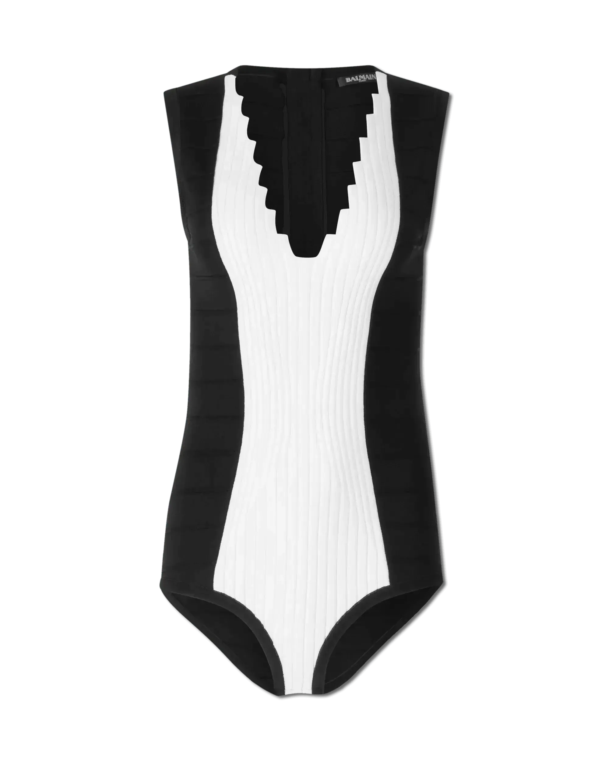 Knit V-Neck Bodysuit - DIHSAN