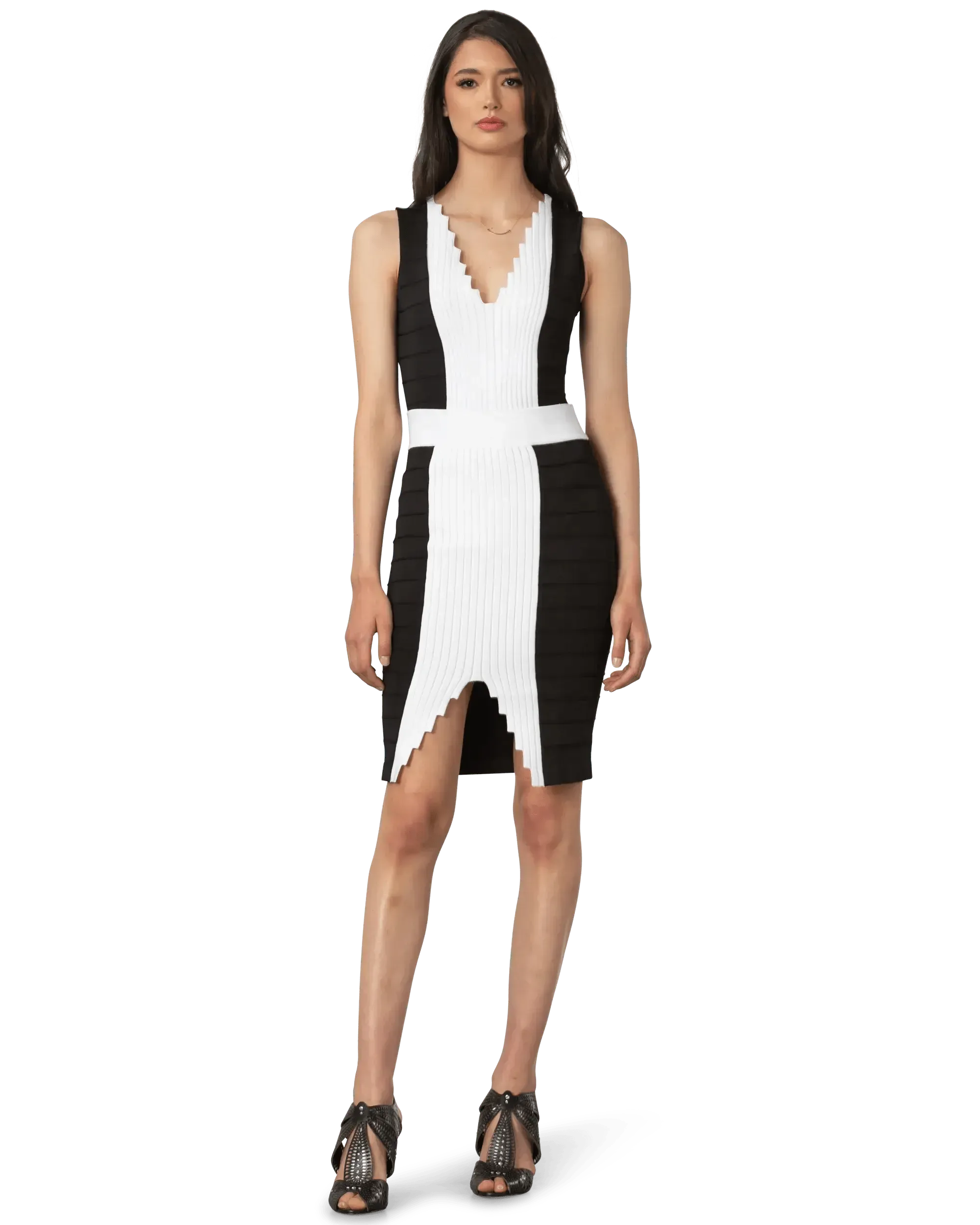 Knit V-Neck Bodysuit - DIHSAN
