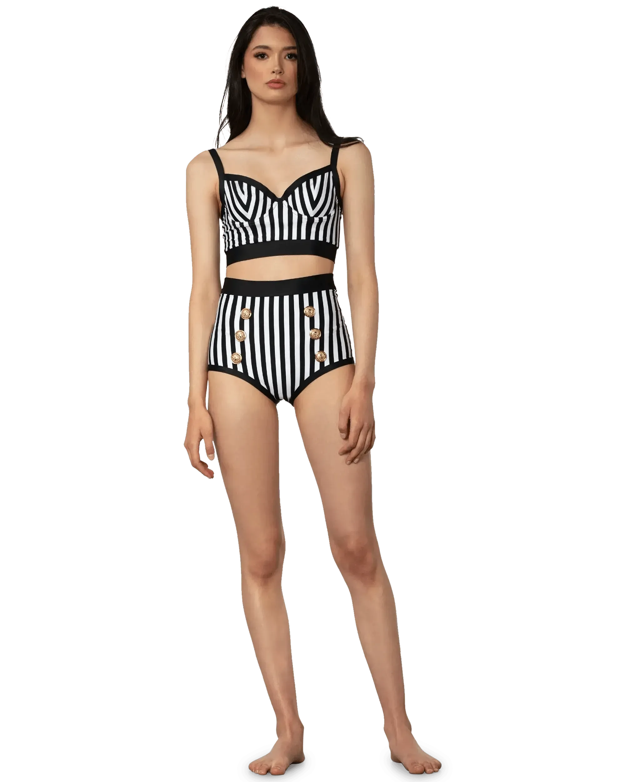 Striped Tankini Top - DIHSAN