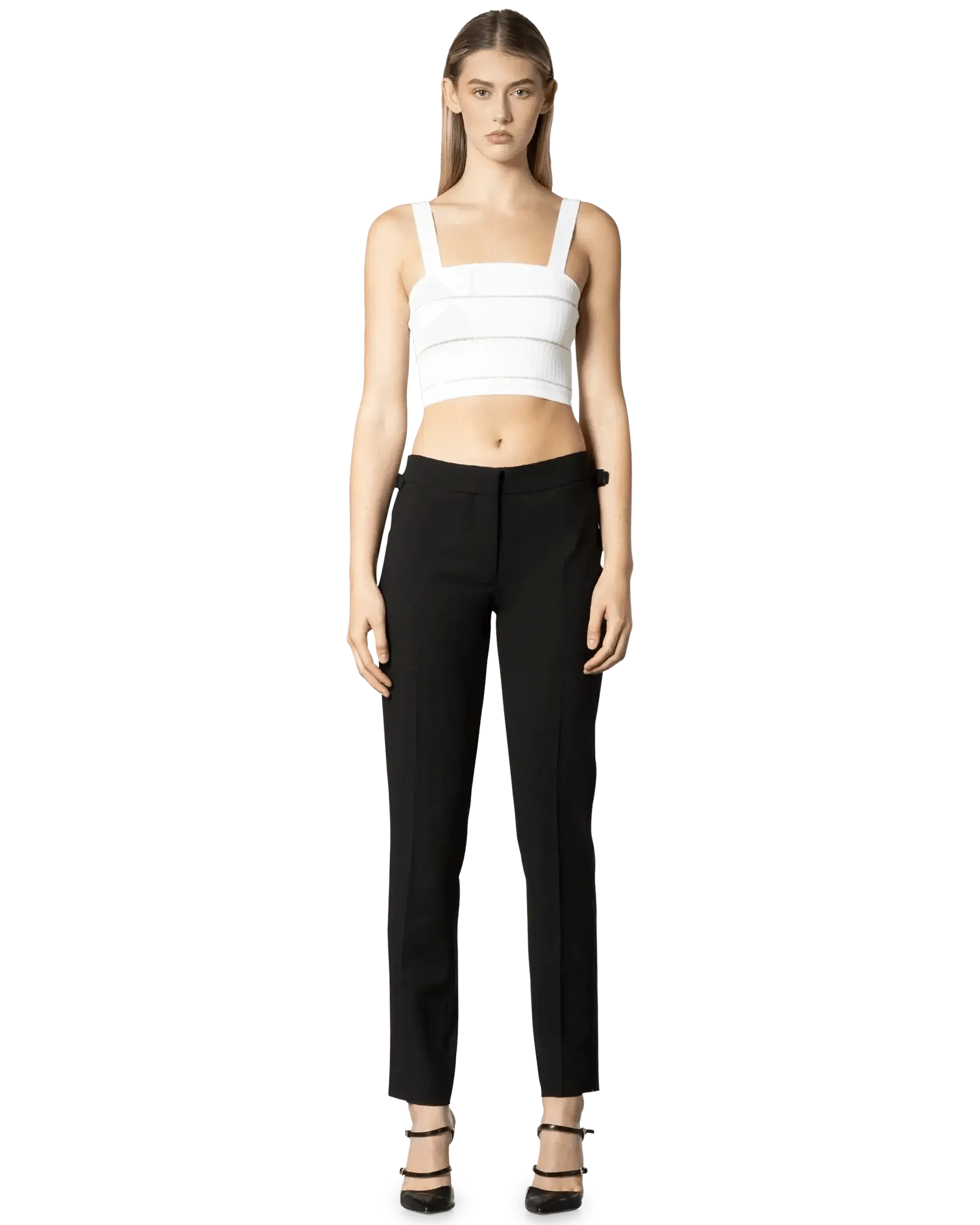 Striped Knit Crop Top - DIHSAN