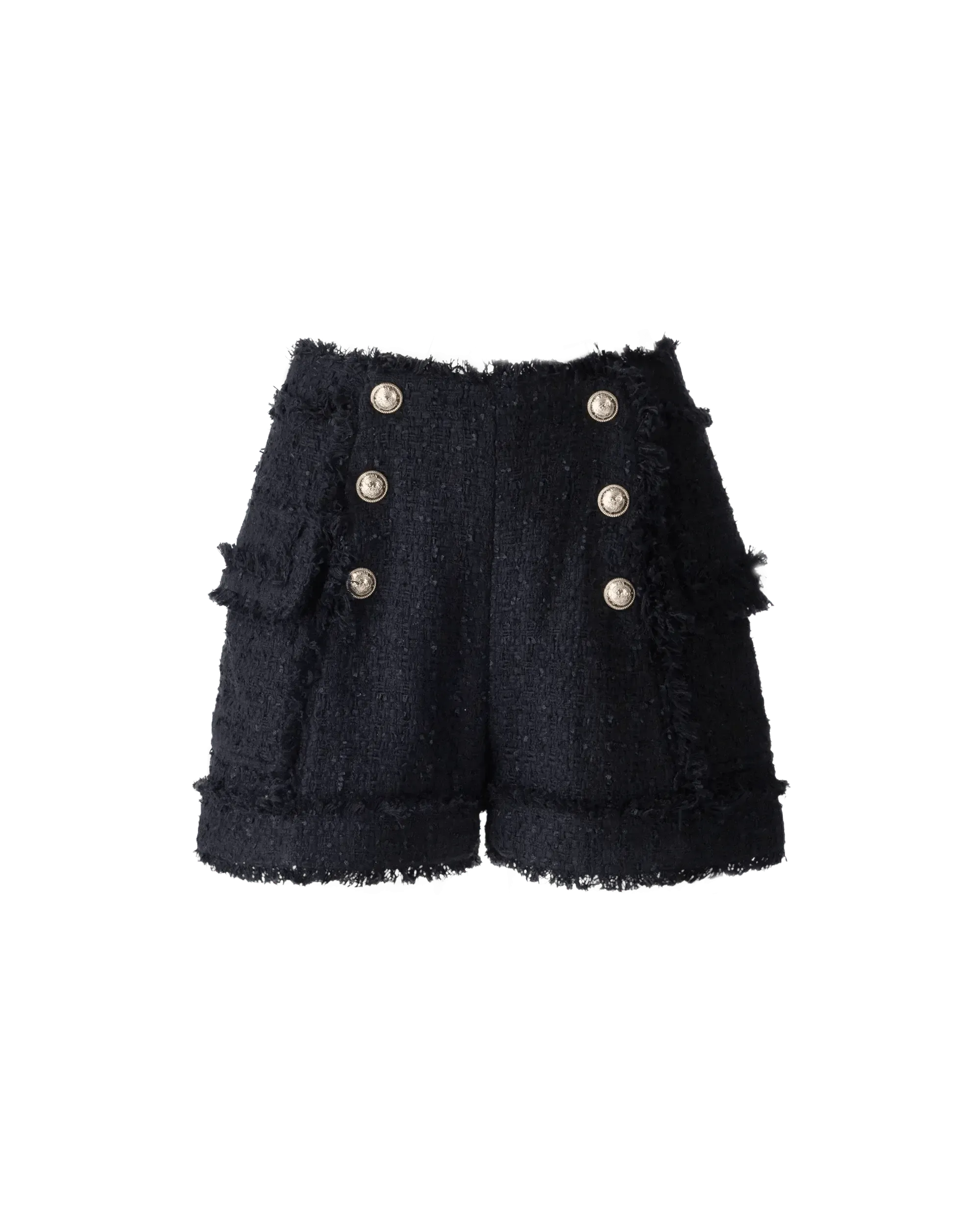 Tweed Gold-Tone Button Shorts - DIHSAN
