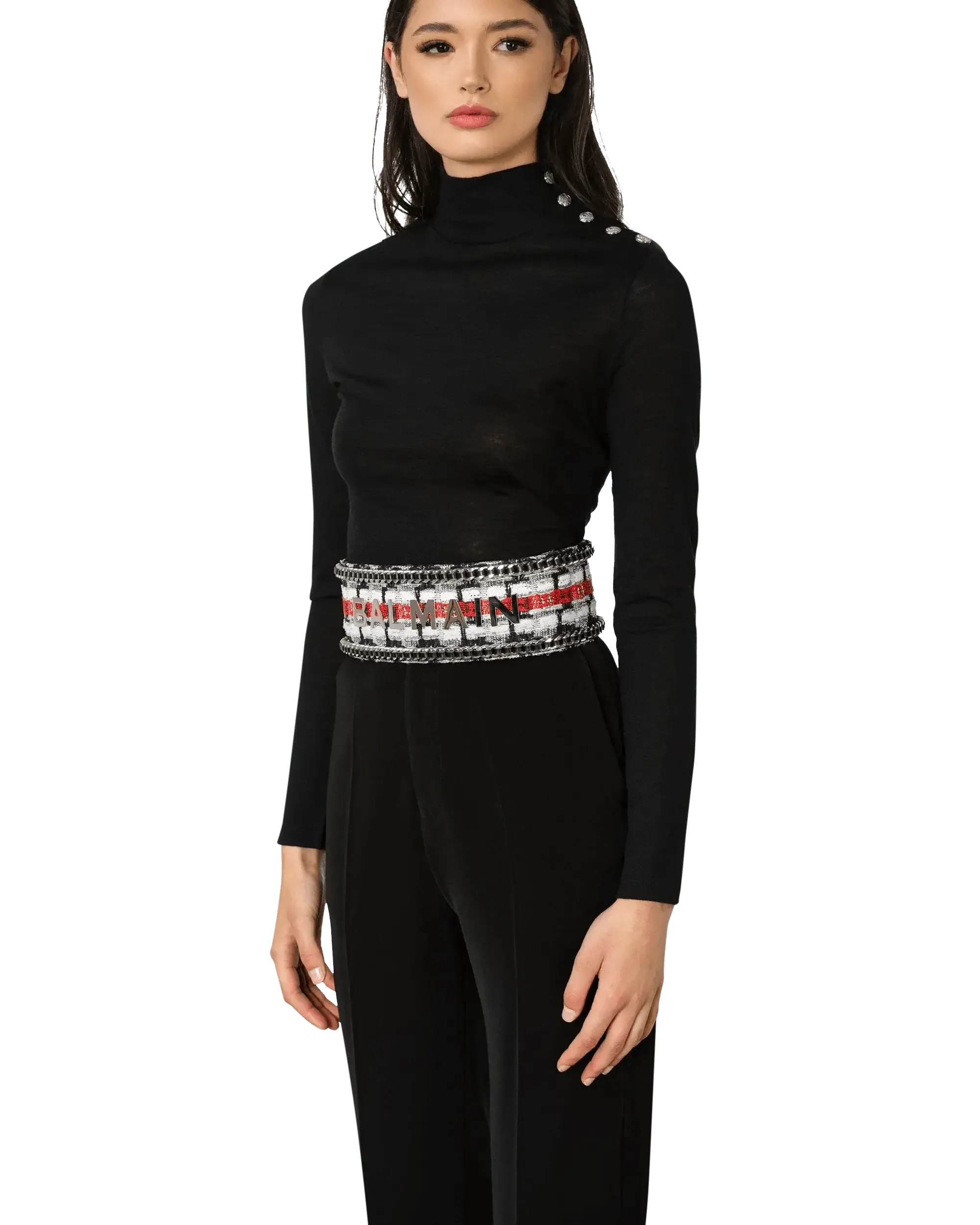 Embellished Tweed Belt - DIHSAN