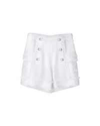 Tweed Silver-Tone Button Shorts - DIHSAN