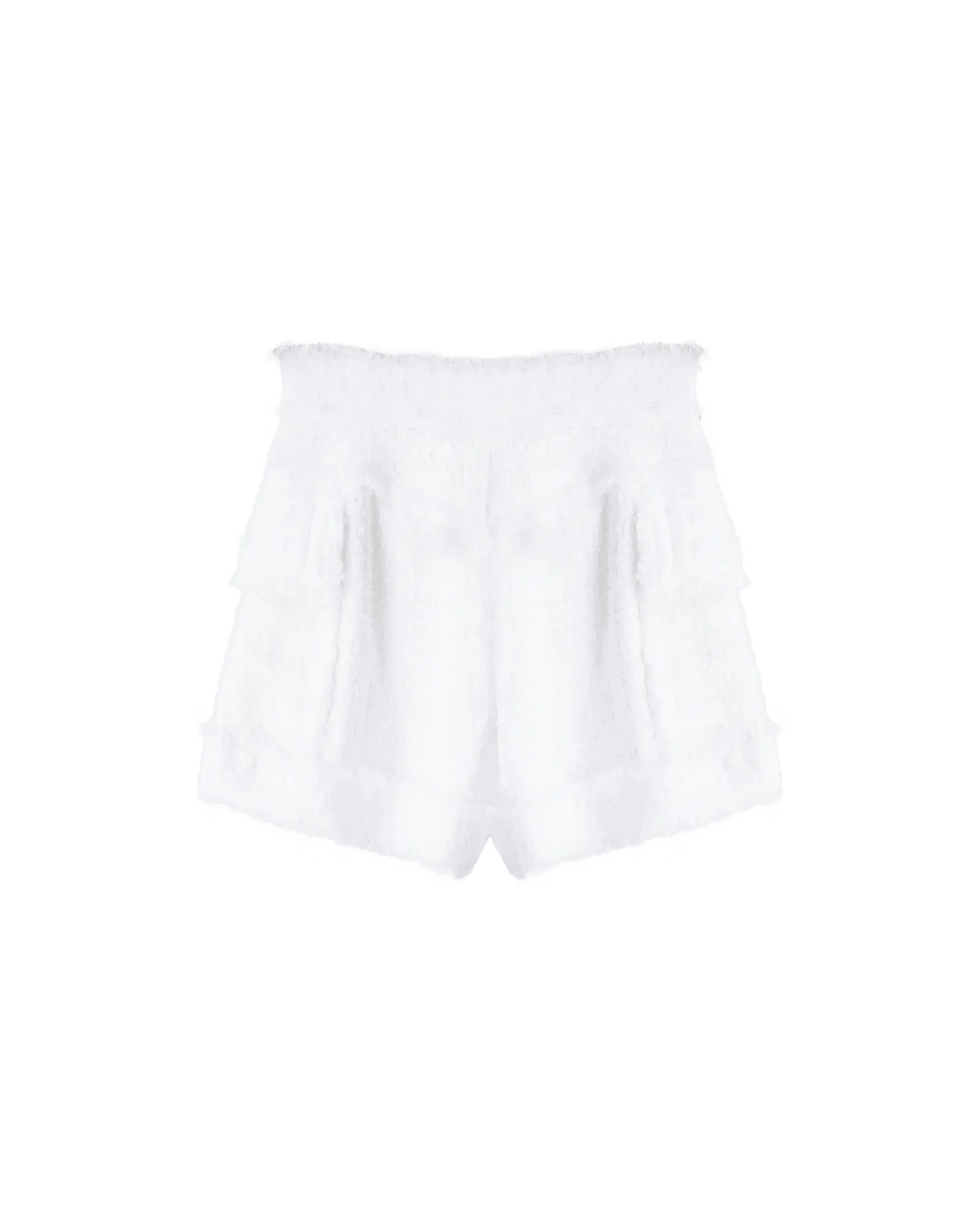 Tweed Silver-Tone Button Shorts - DIHSAN