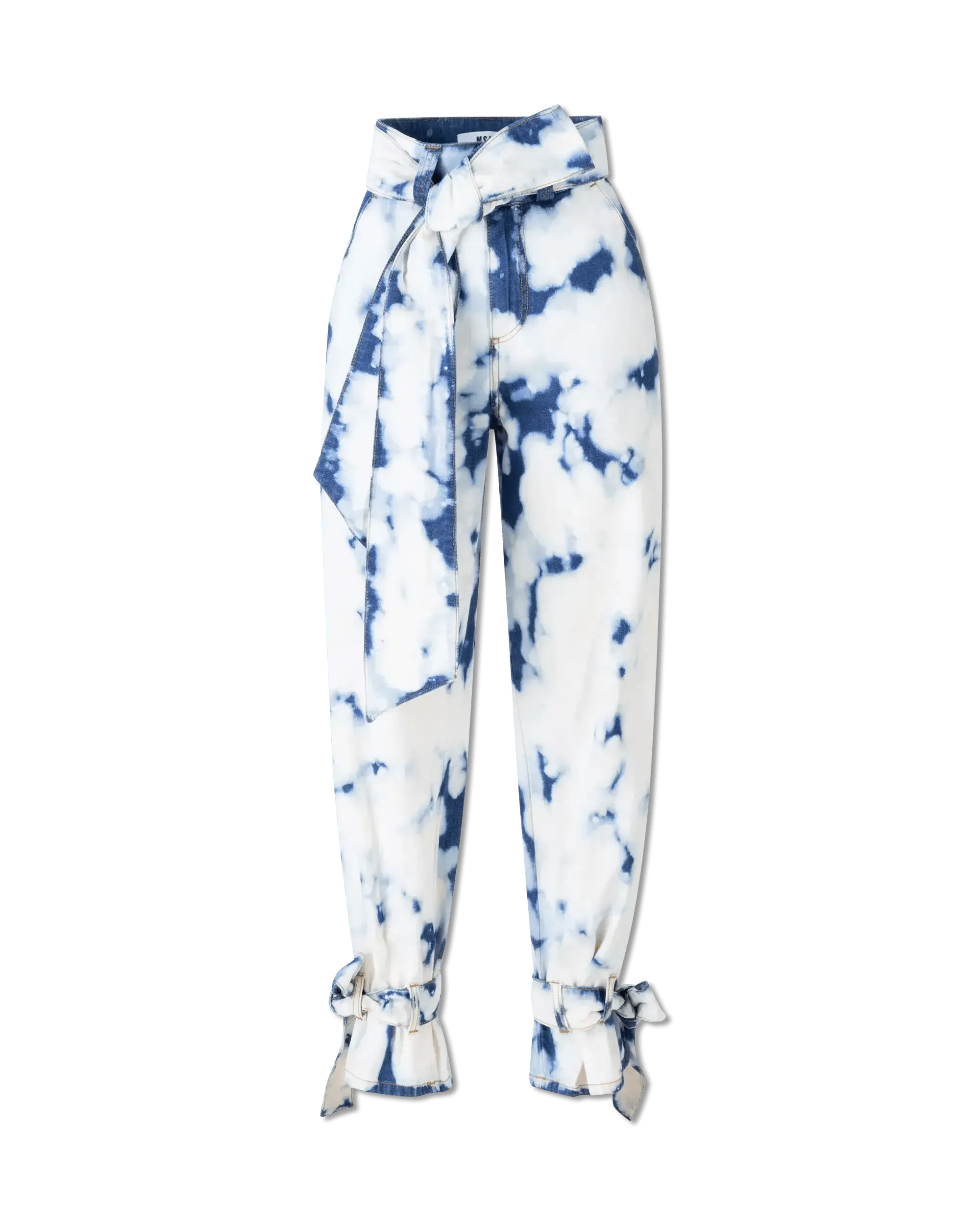 Tie-Dye Ankle-Belted Jeans - DIHSAN