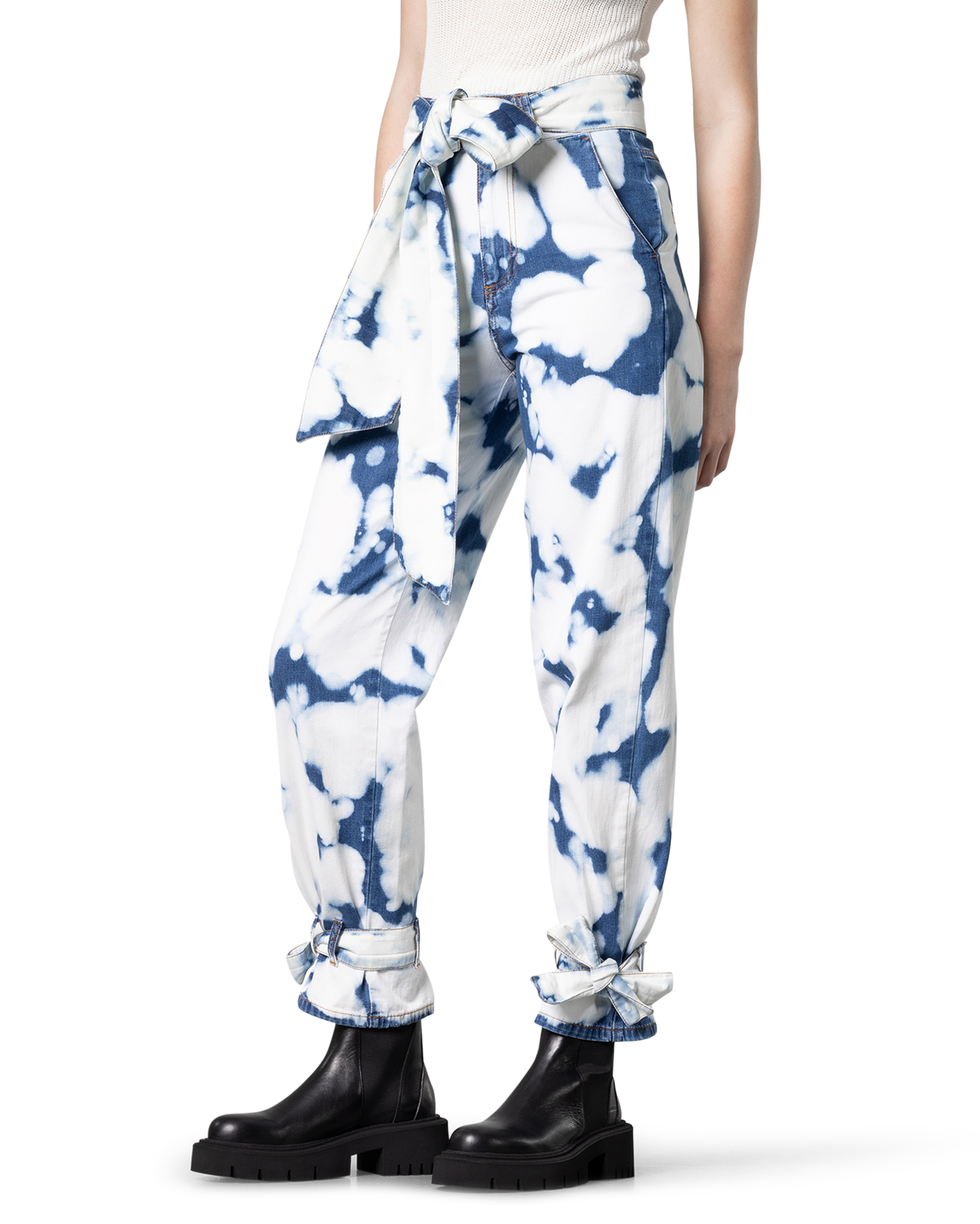 MSGM Ankle Belted Tie Dye Pants