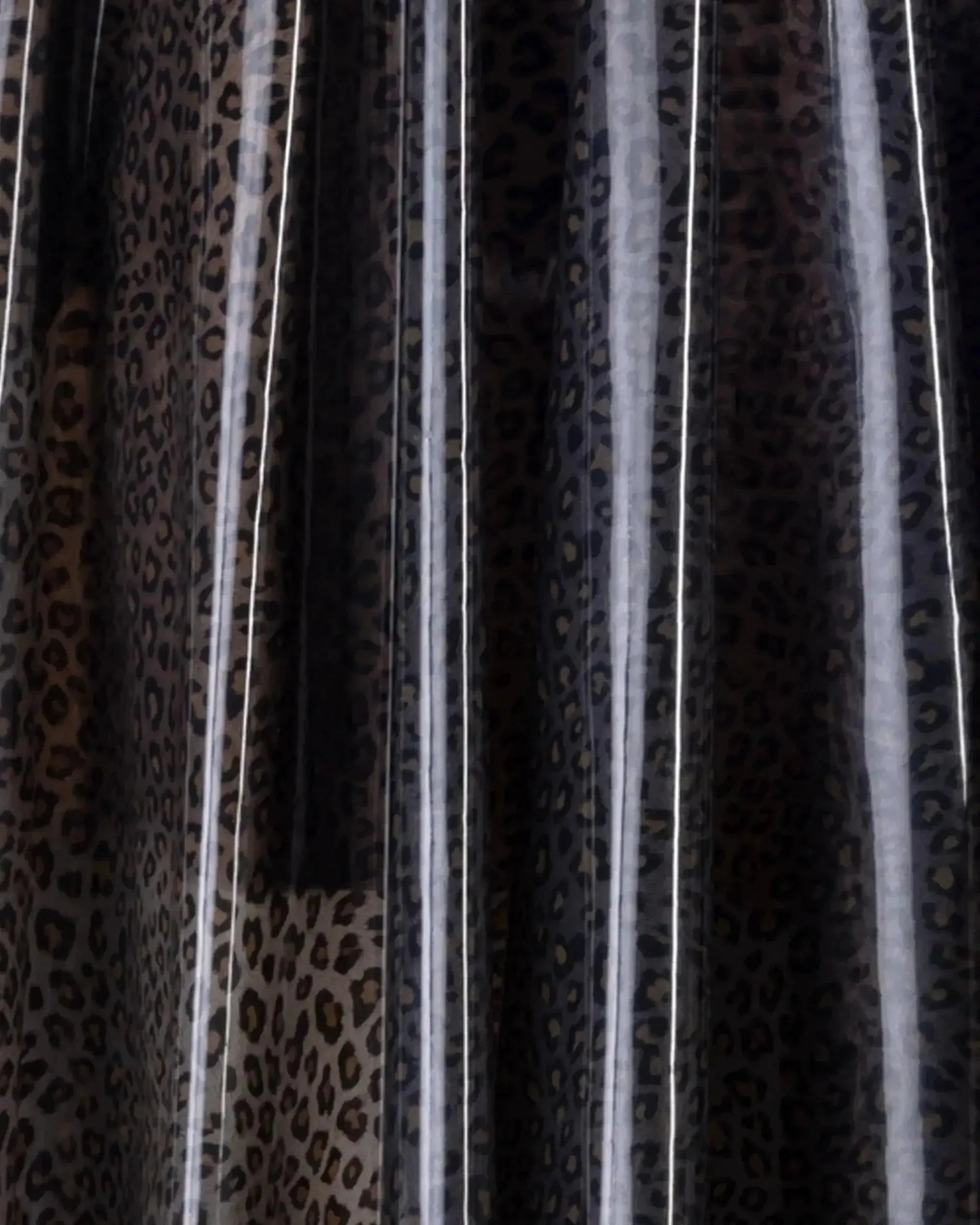 Vinyl-Covered Leopard Print Skirt - DIHSAN