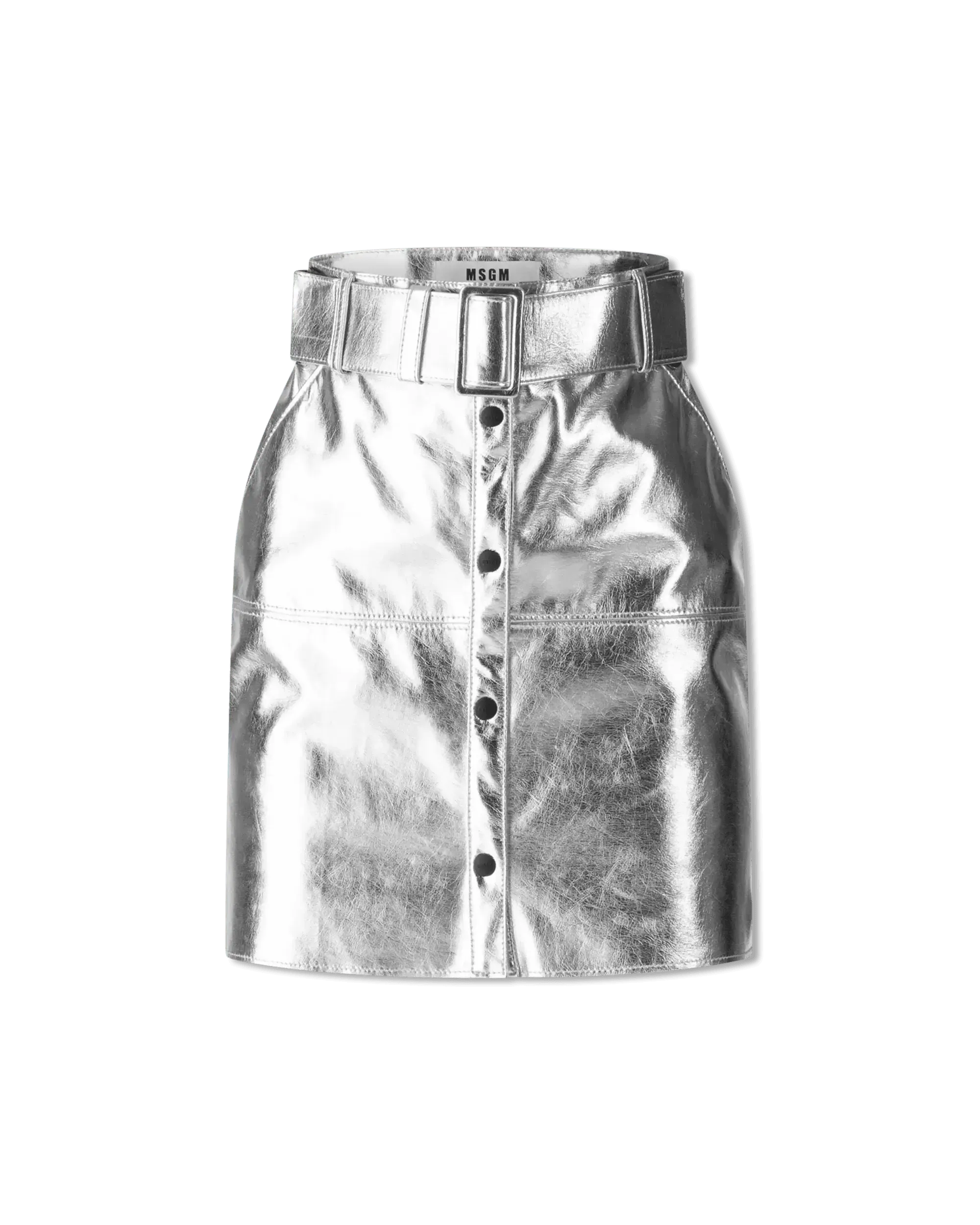 Belted Button Up Short Skirt - DIHSAN