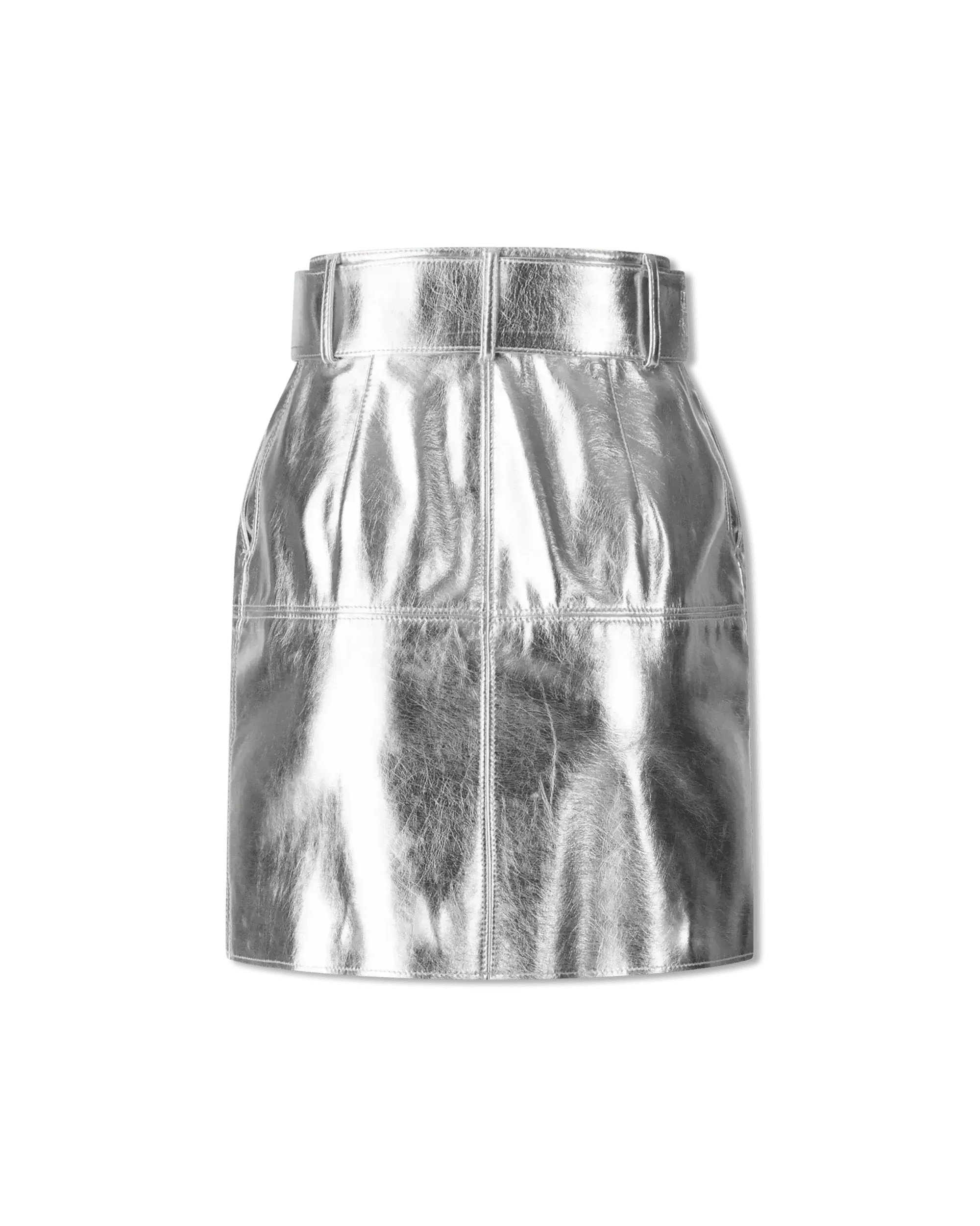 Belted Button Up Short Skirt - DIHSAN