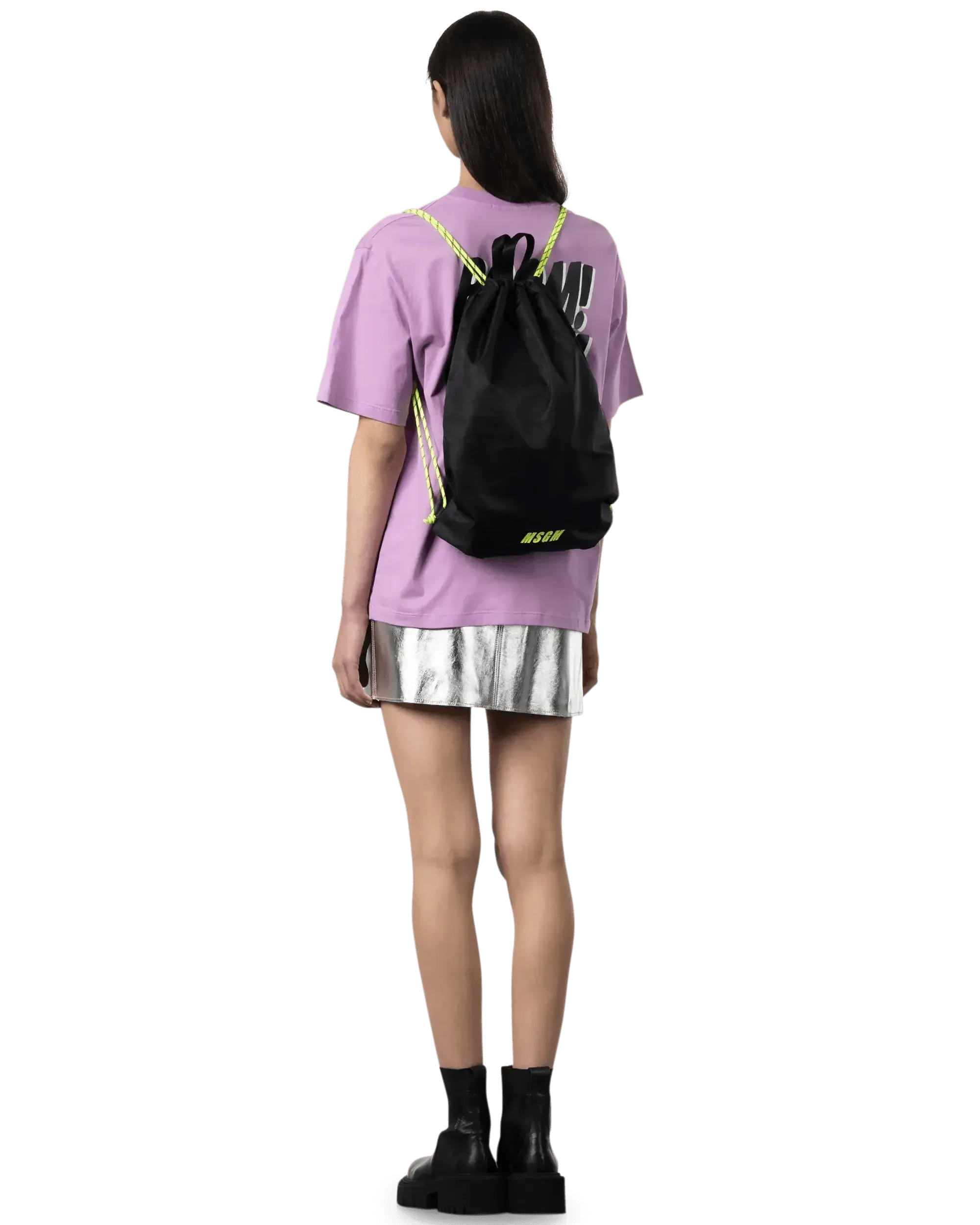 Logo Print Drawstring Backpack - DIHSAN