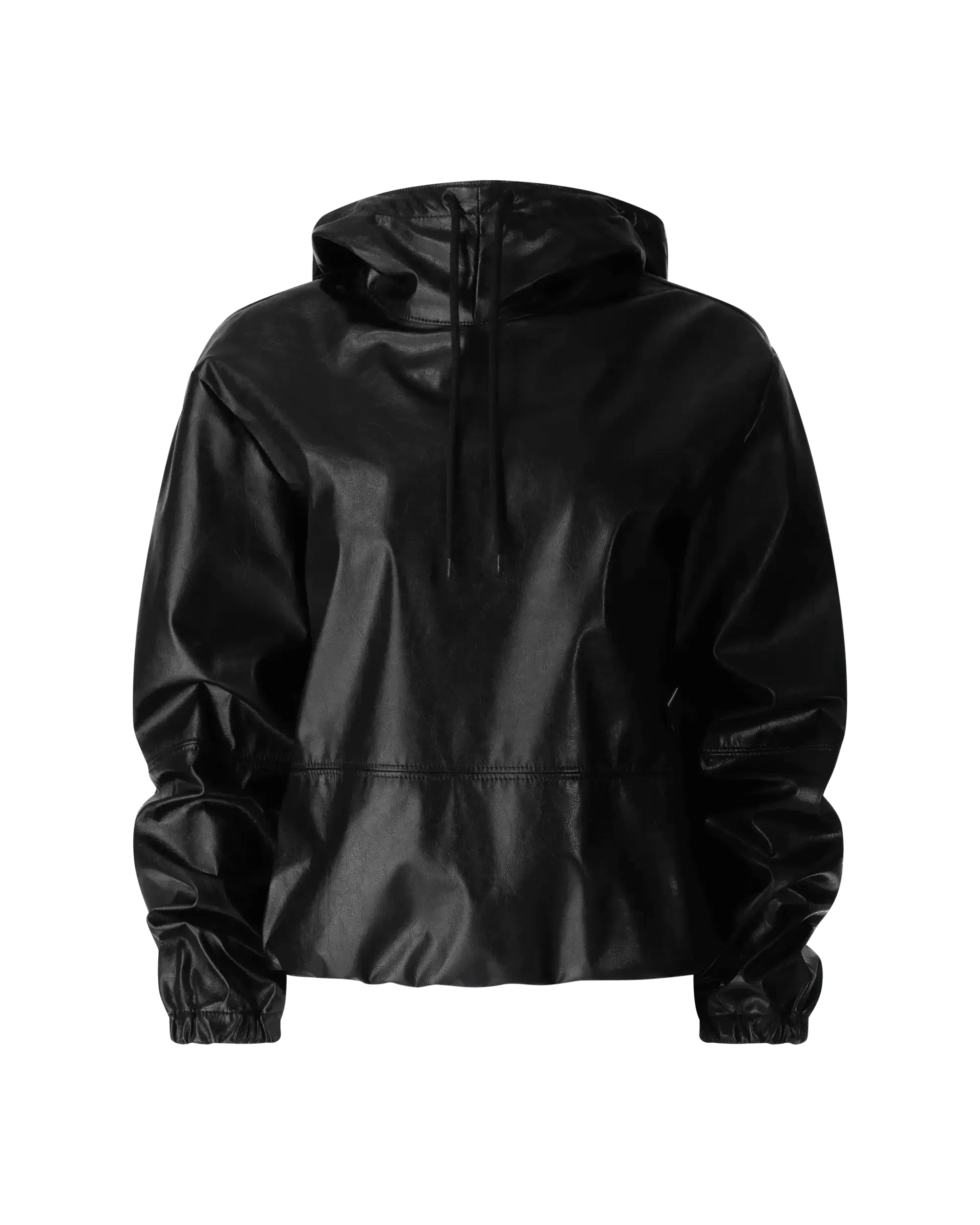 Faux Leather Hoodie - DIHSAN