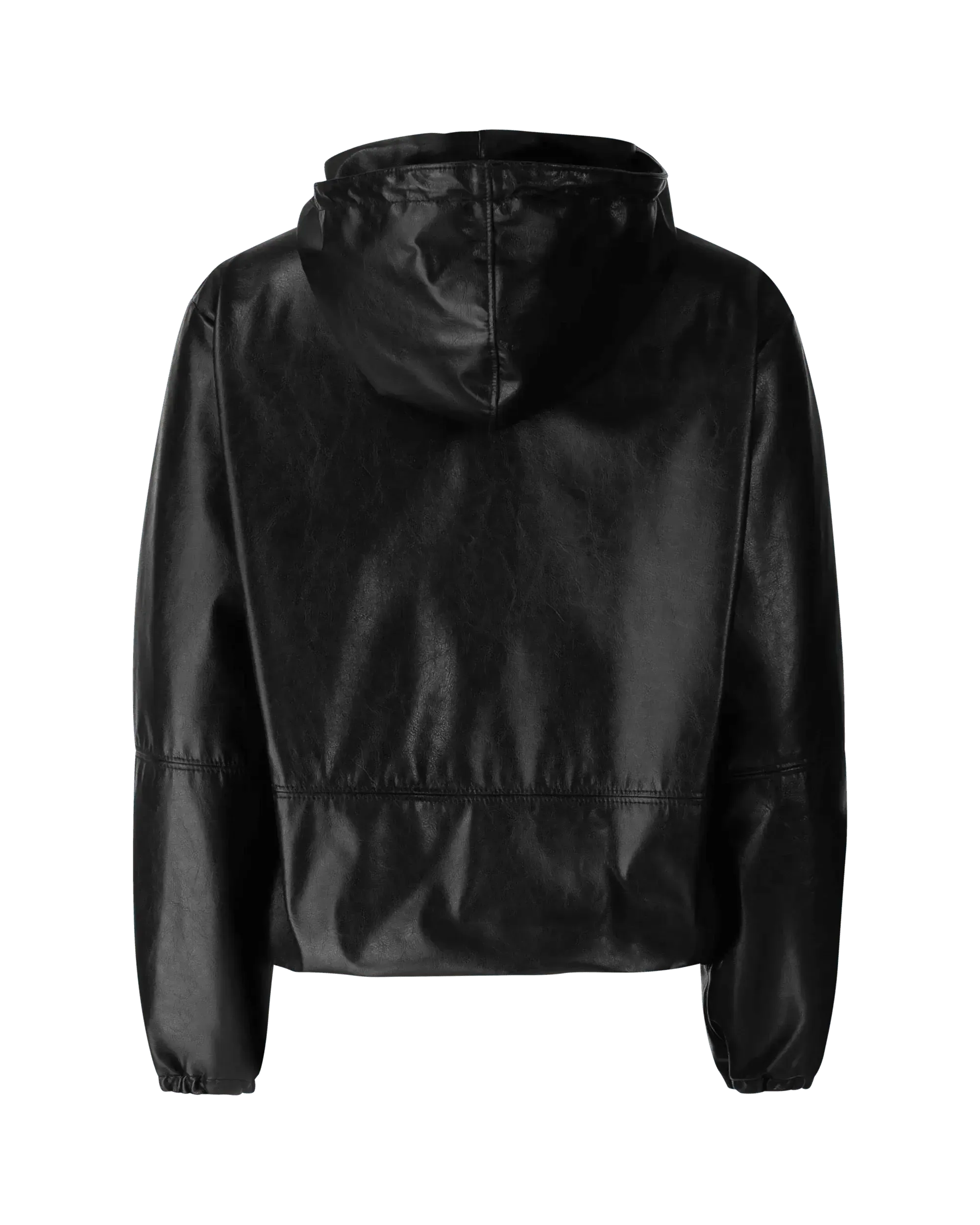 Faux Leather Hoodie - DIHSAN