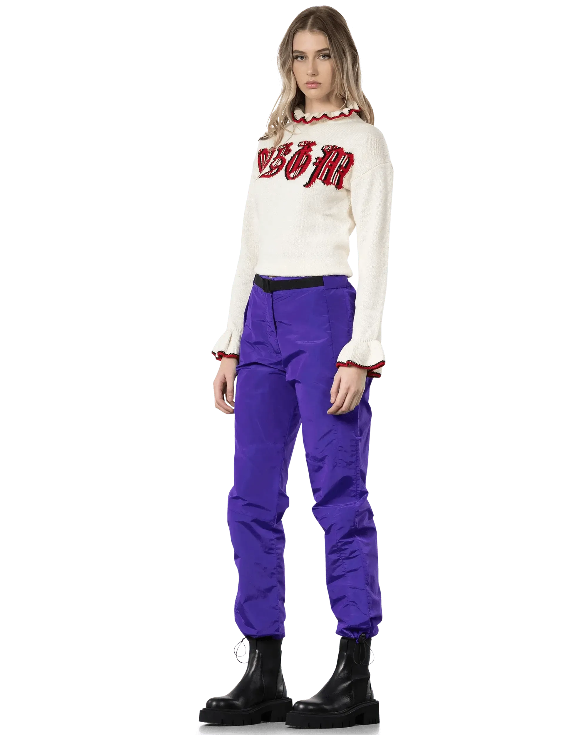 Belted Nylon Pants - DIHSAN