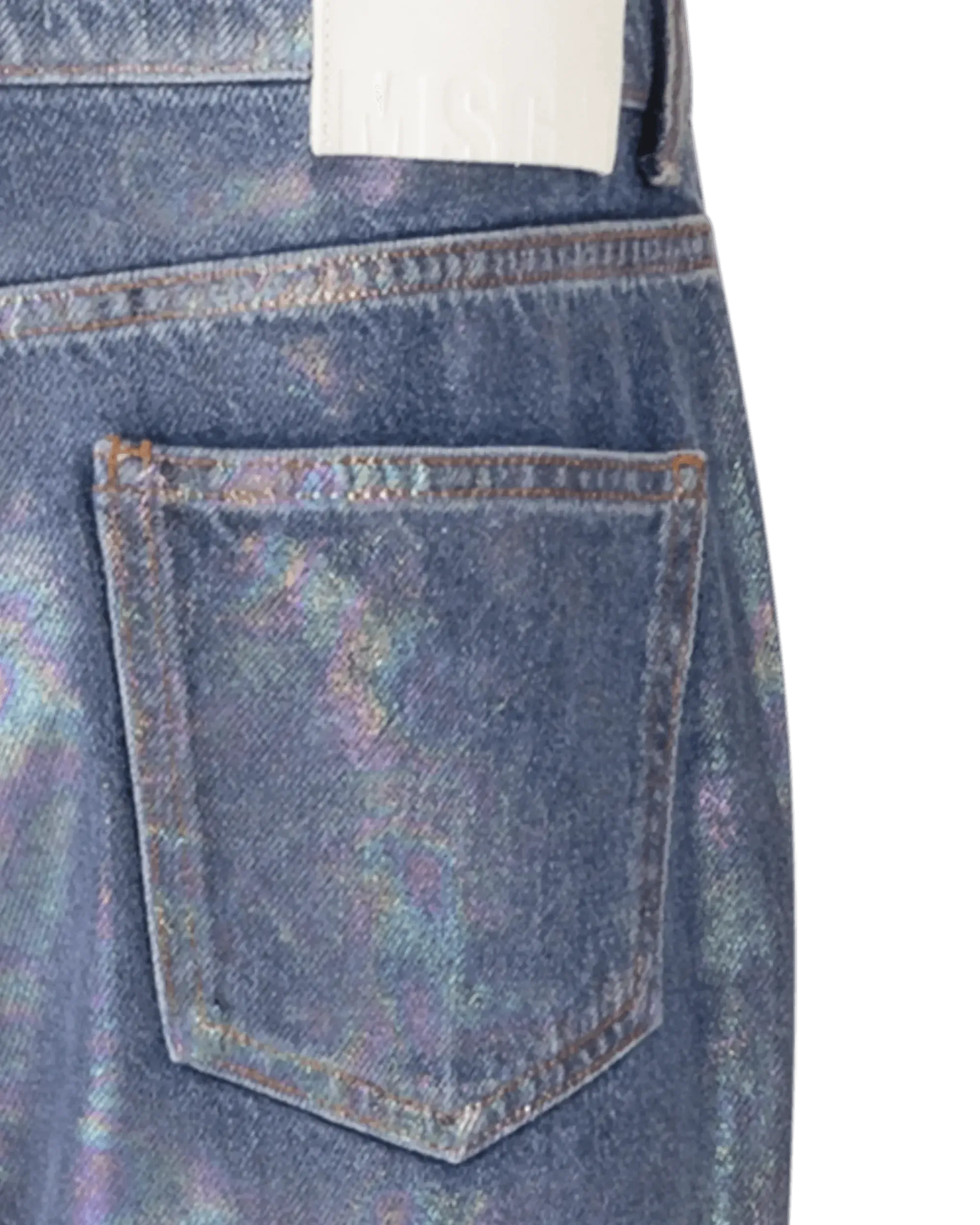 Iridescent Print Denim Jeans - DIHSAN