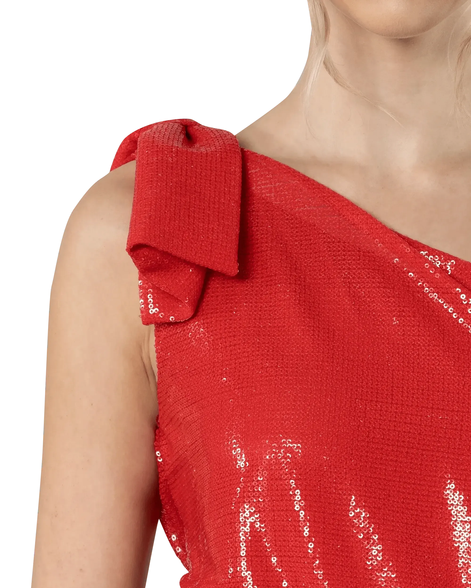 Sequined One Shoulder Dress - DIHSAN