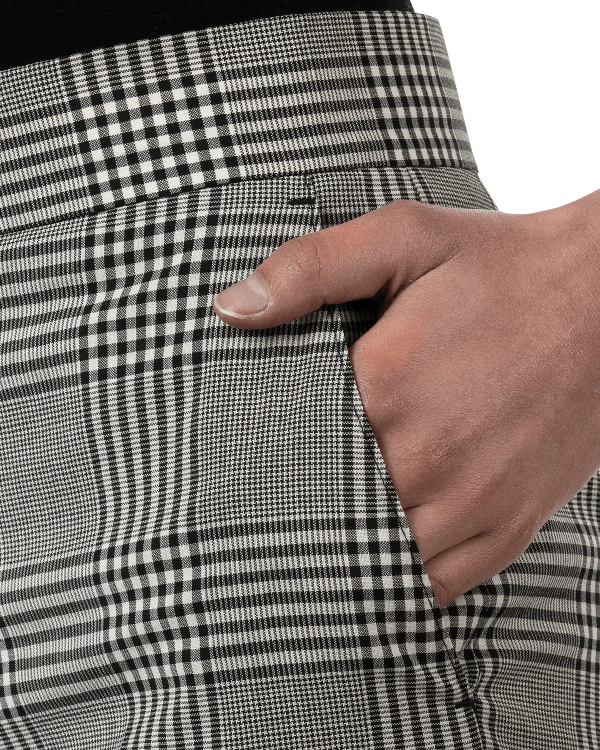 Cropped Plaid Dress Pants - DIHSAN