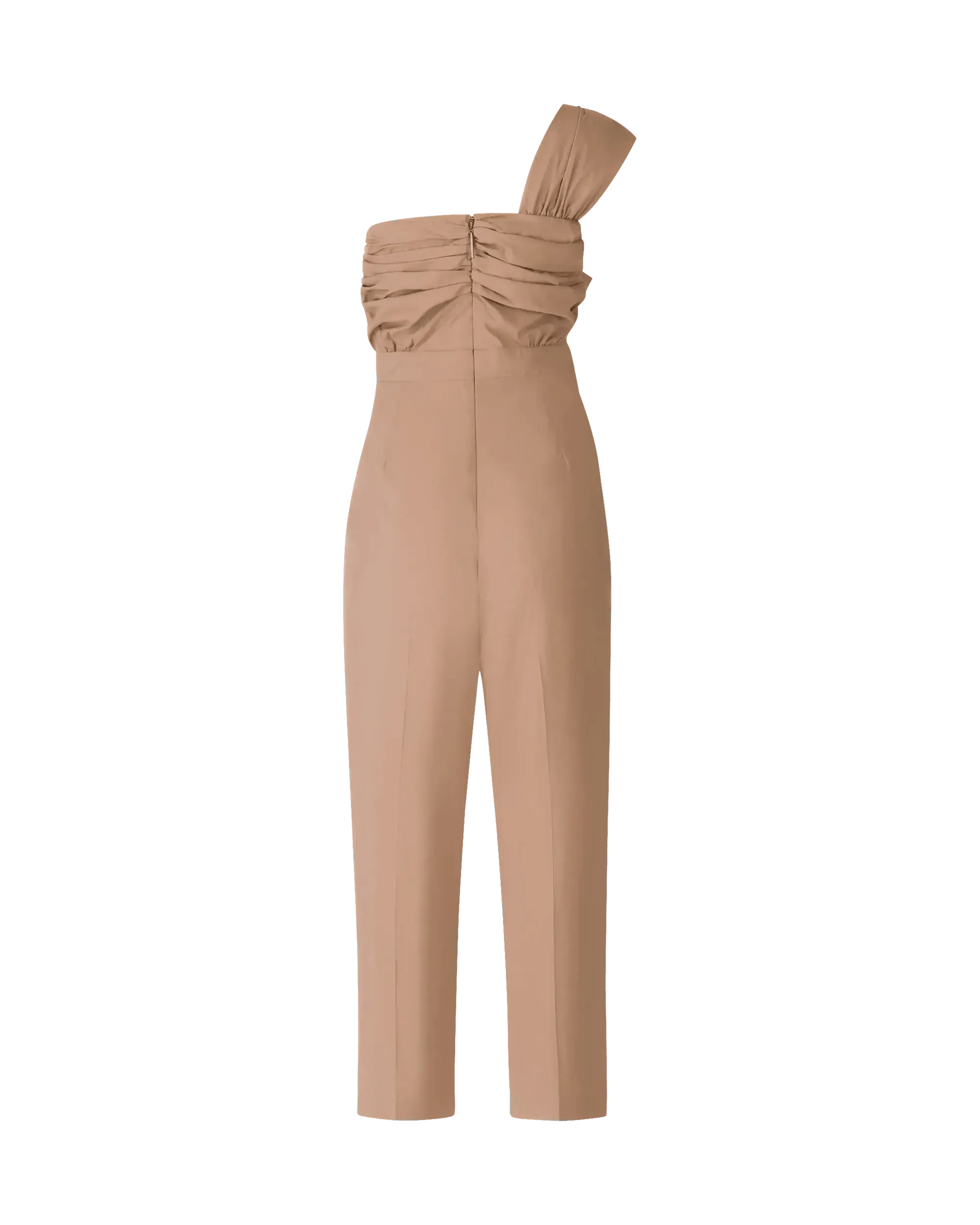 Brown Bow-Detailed One Shoulder Jumpsuit by MSGM | DIHSAN