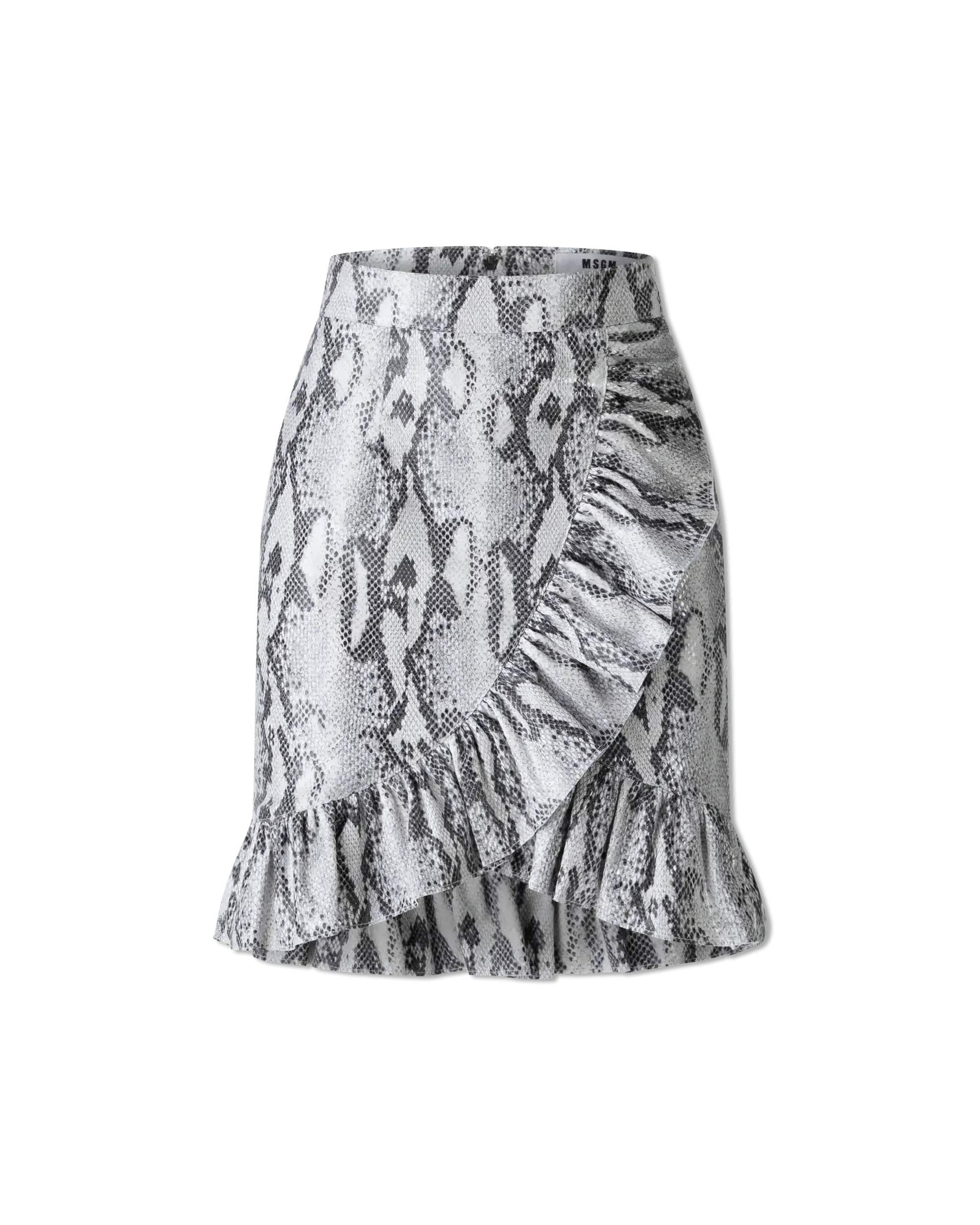 Ruffled Snakeskin Print Skirt - DIHSAN