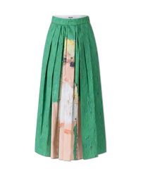 Pleated Print Midi Skirt - DIHSAN