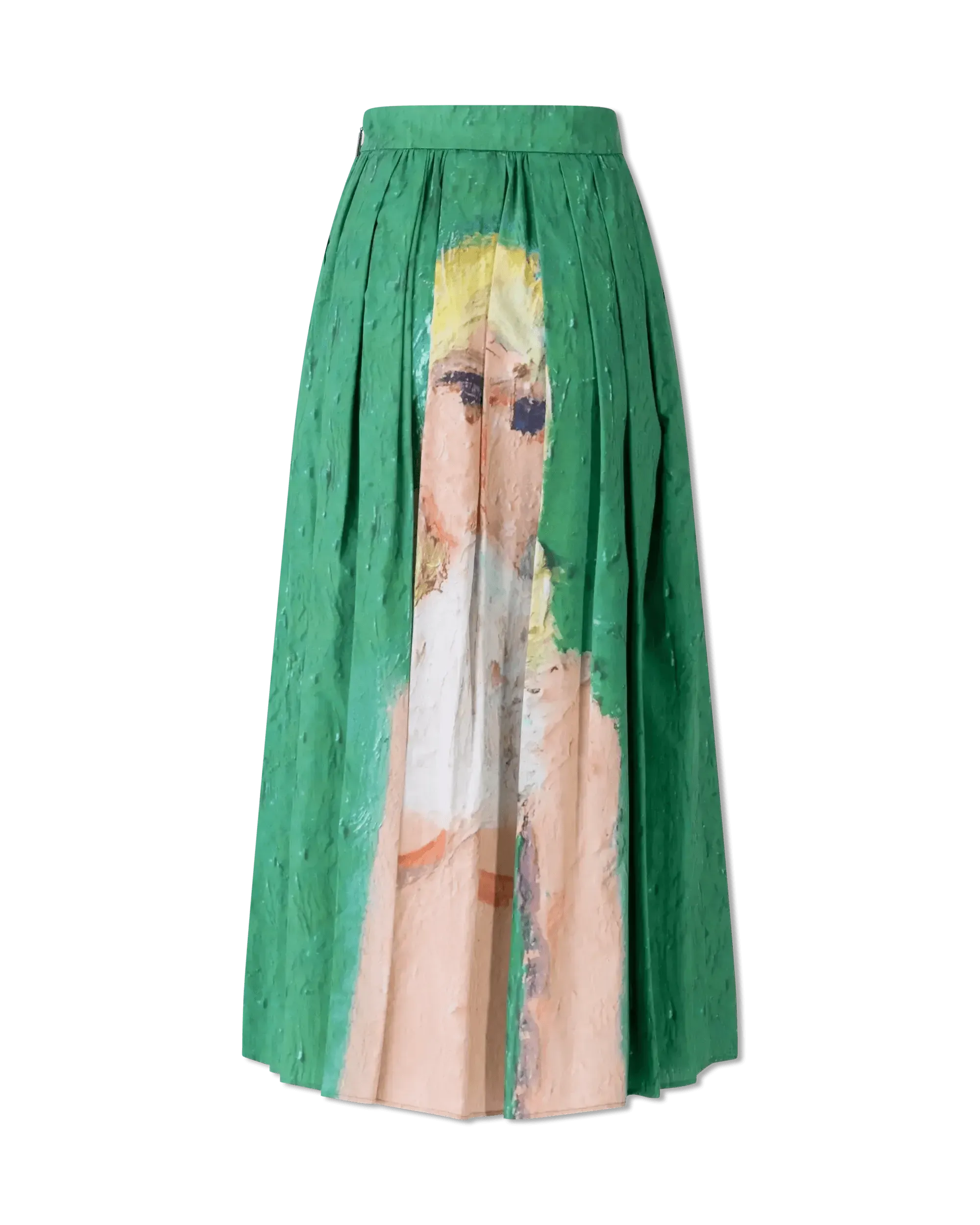 Pleated Print Midi Skirt - DIHSAN