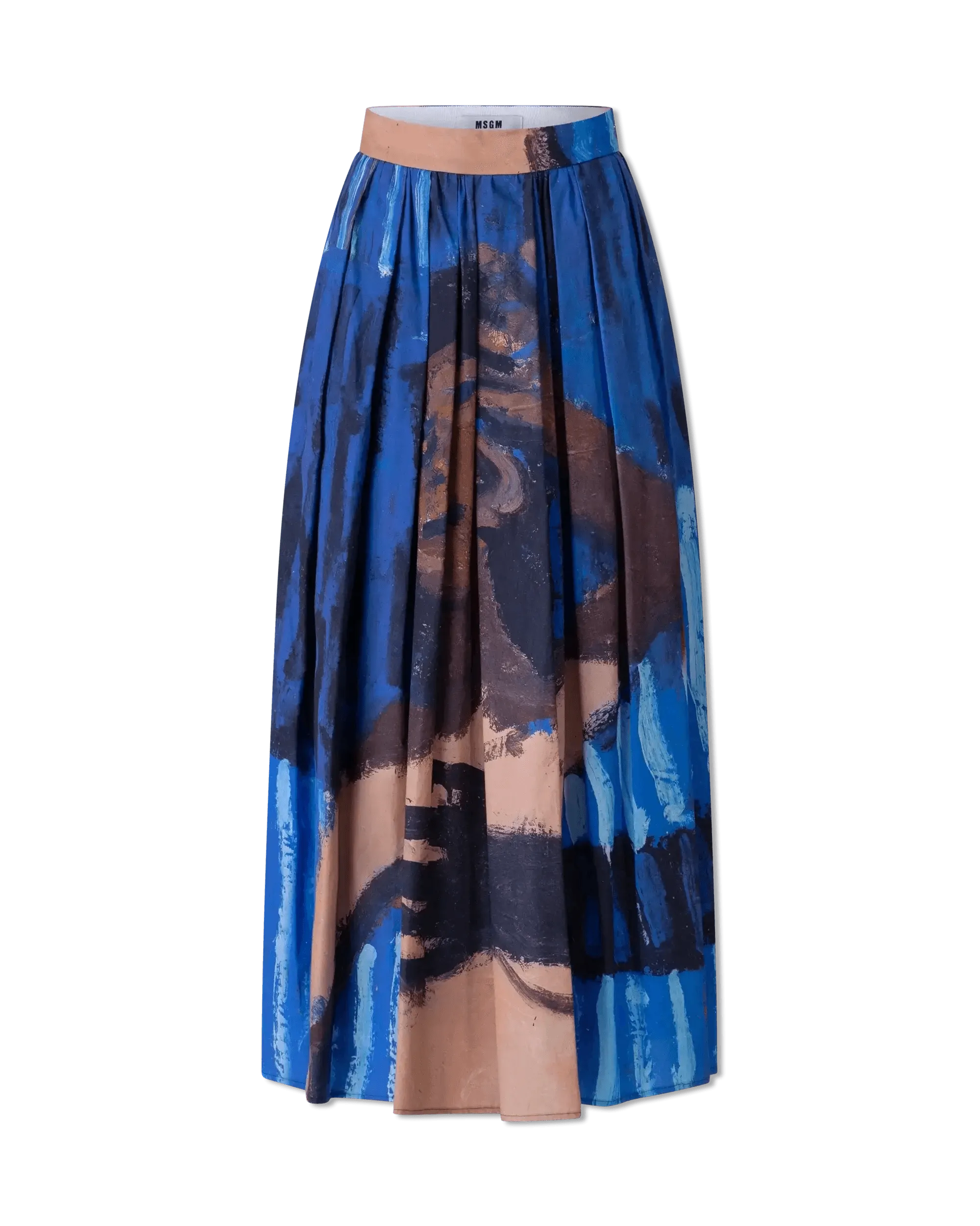 Pleated Print Midi Skirt - DIHSAN