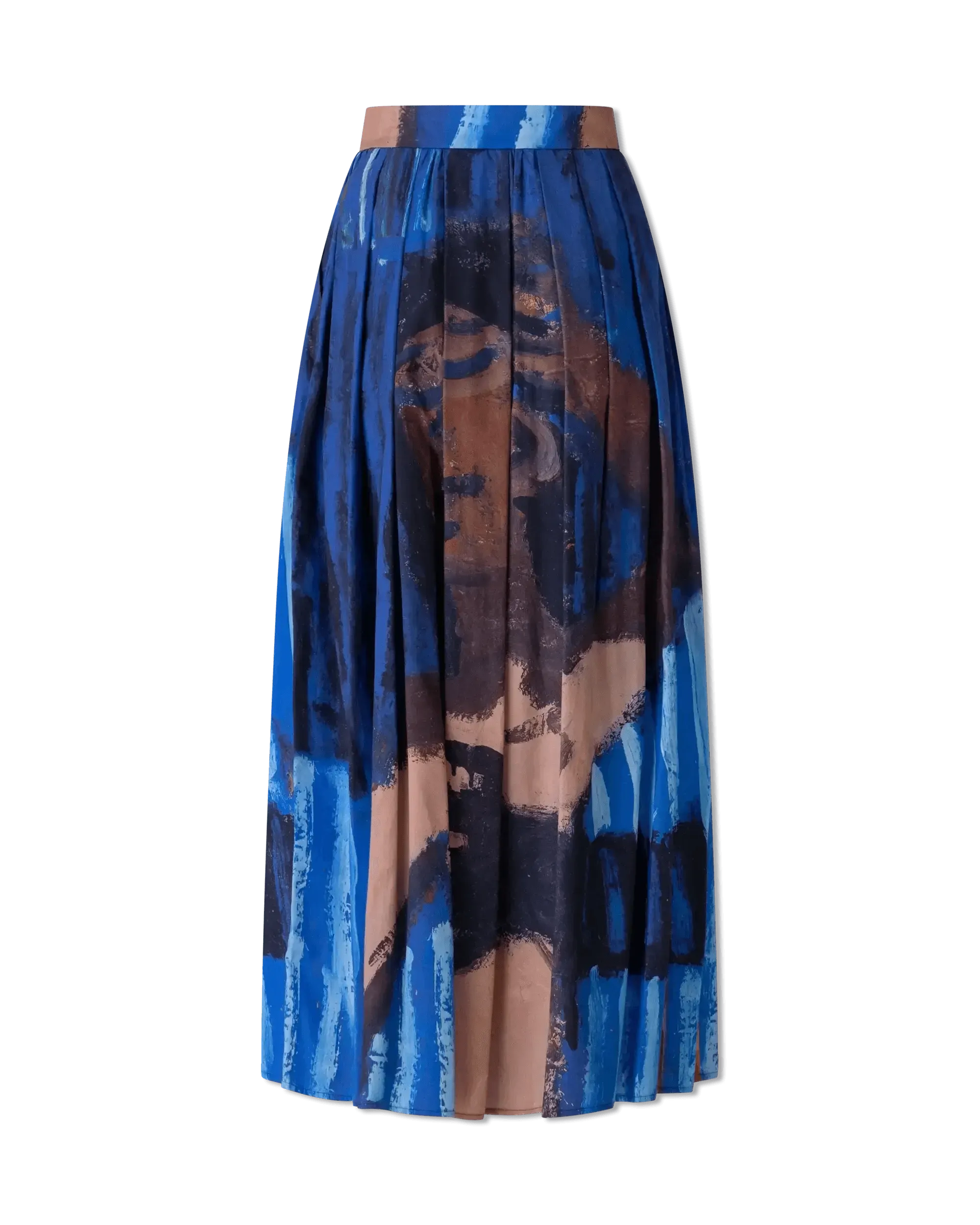 Pleated Print Midi Skirt - DIHSAN
