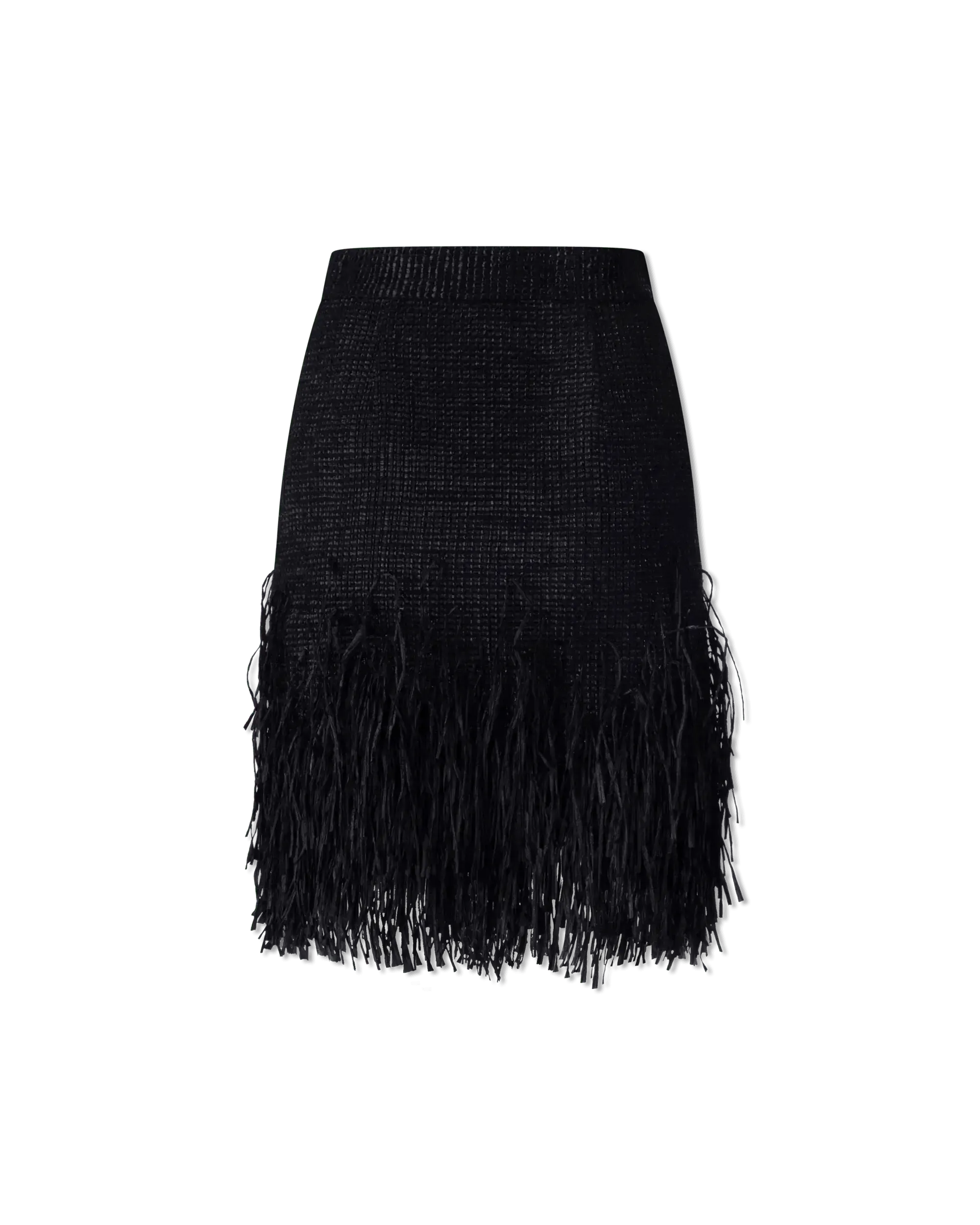 Fringe-Trimmed High Waisted Skirt - DIHSAN