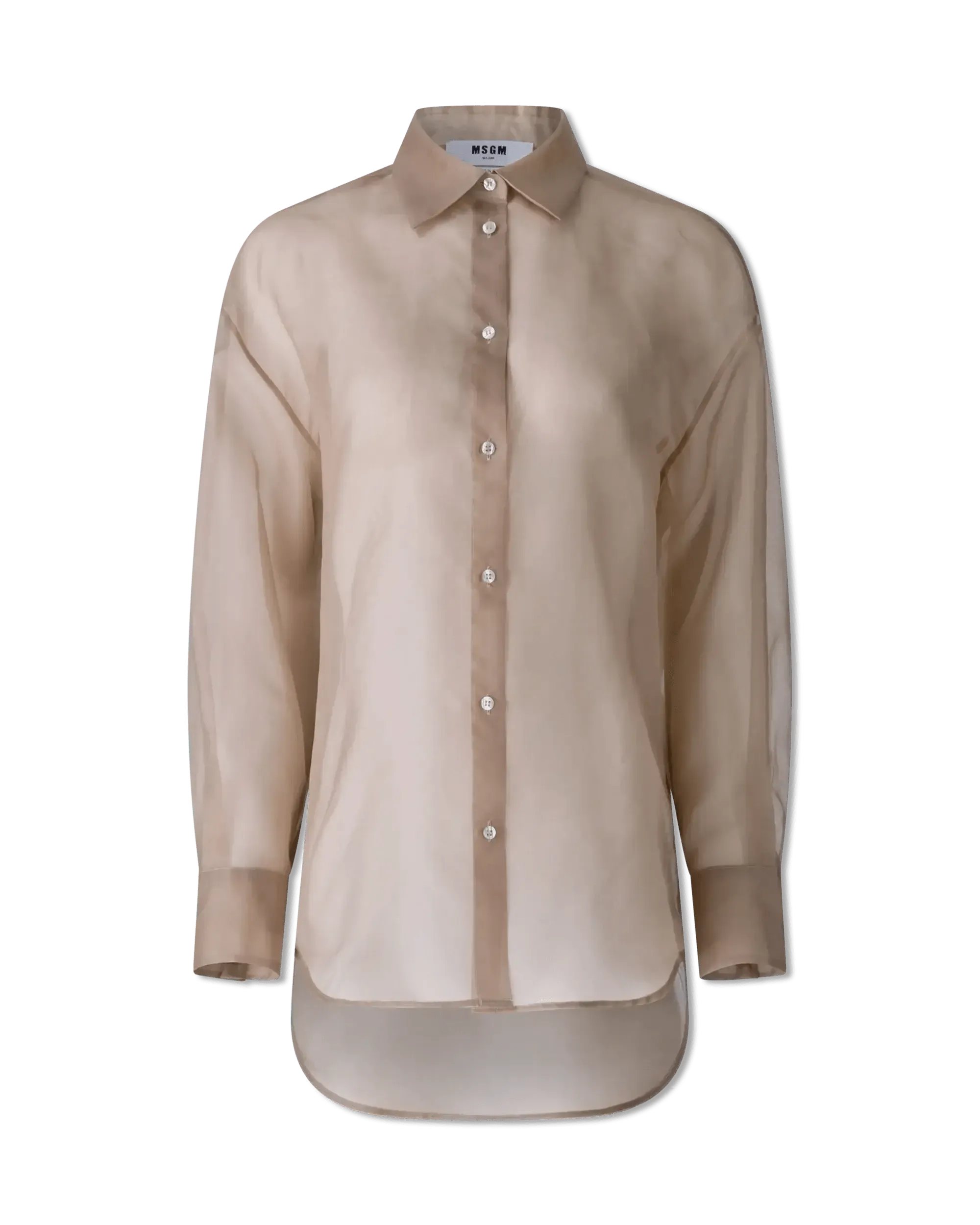 Sheer Button Up Silk Shirt - DIHSAN