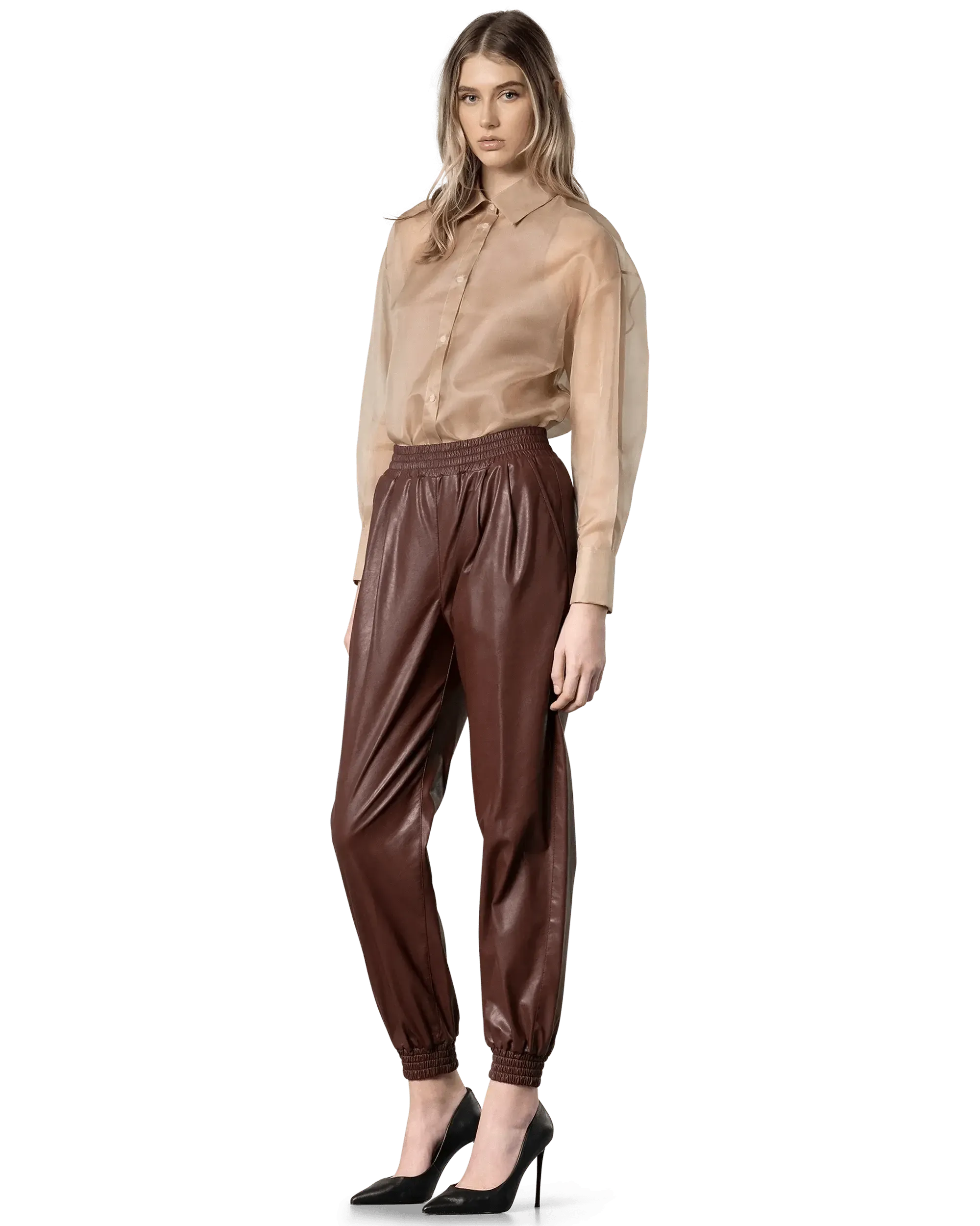 Sheer Button Up Silk Shirt - DIHSAN